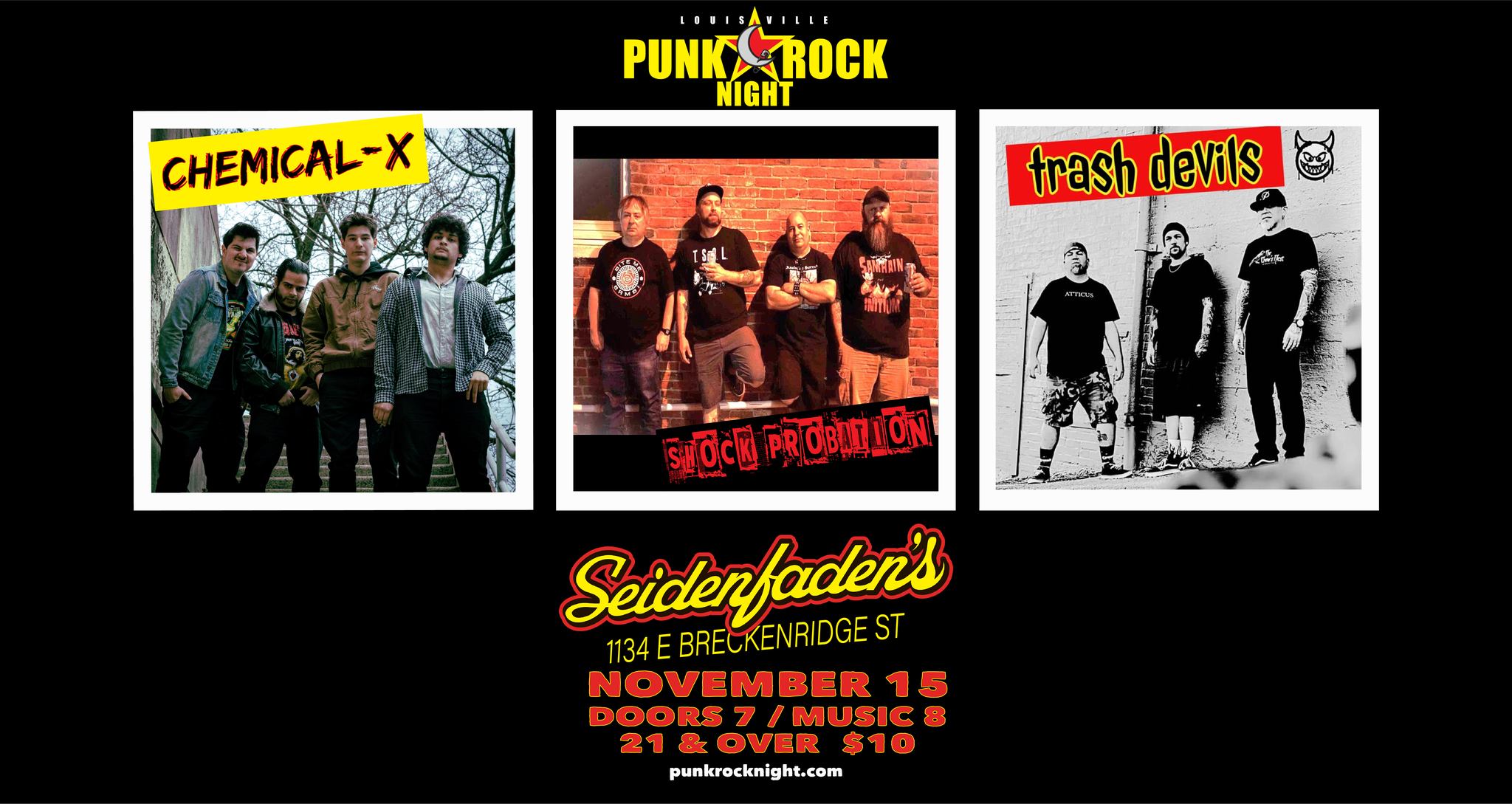 Punk Rock Night Louisville Presents: Chemical-X, Trash Devils, and ...