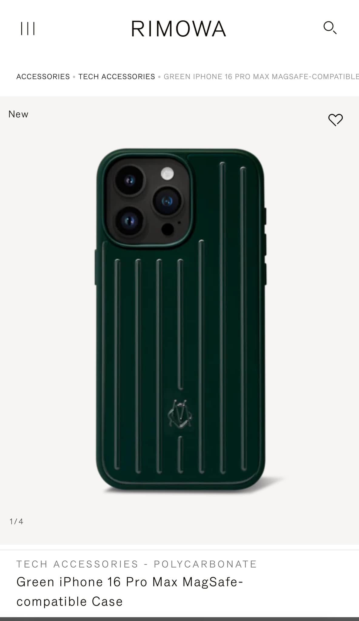 RIMOWA正規品 iPhone 16 Pro MagSafeケース Green RIMOWA正規品 iPhone