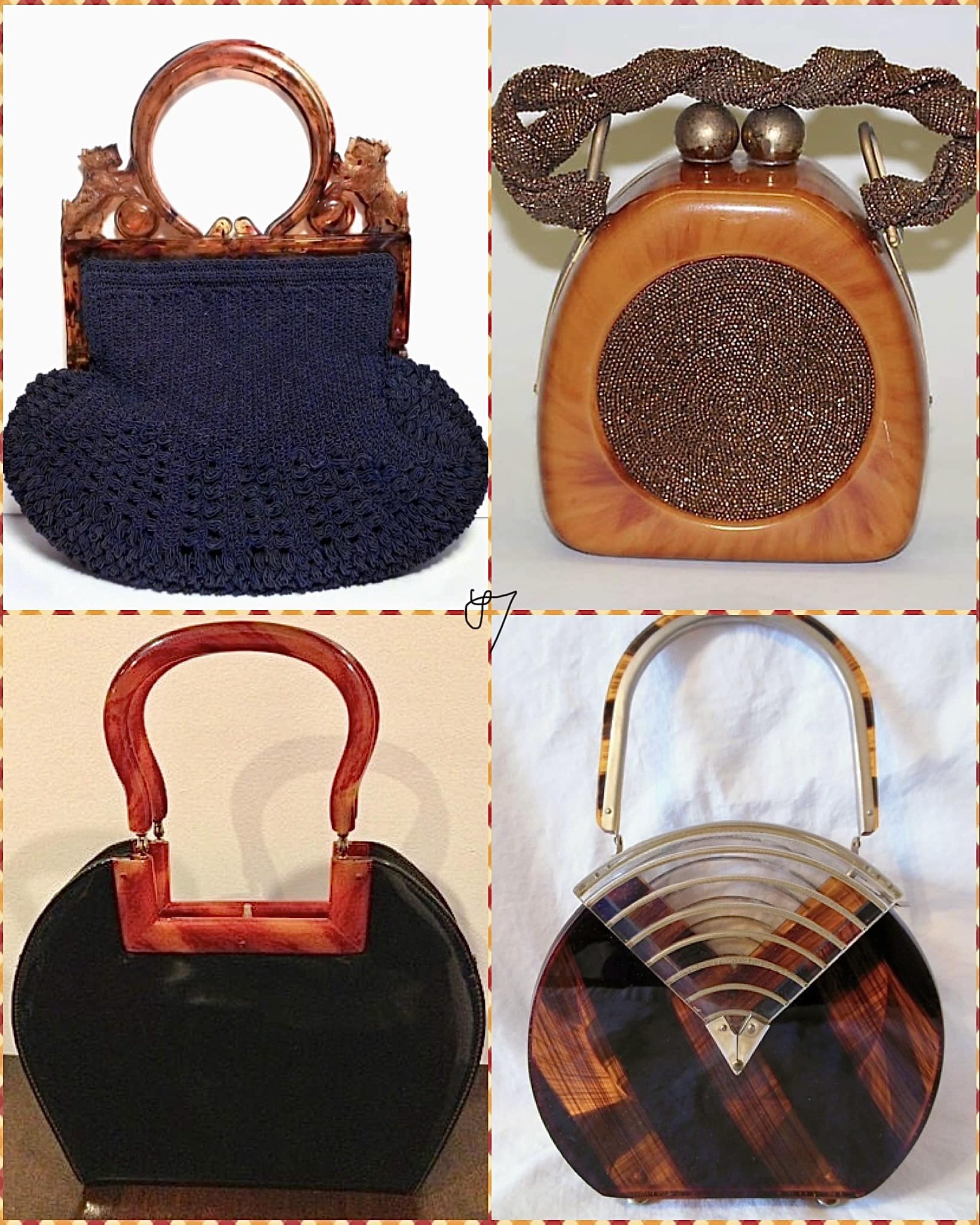 Art Deco style handbags from the 1940s