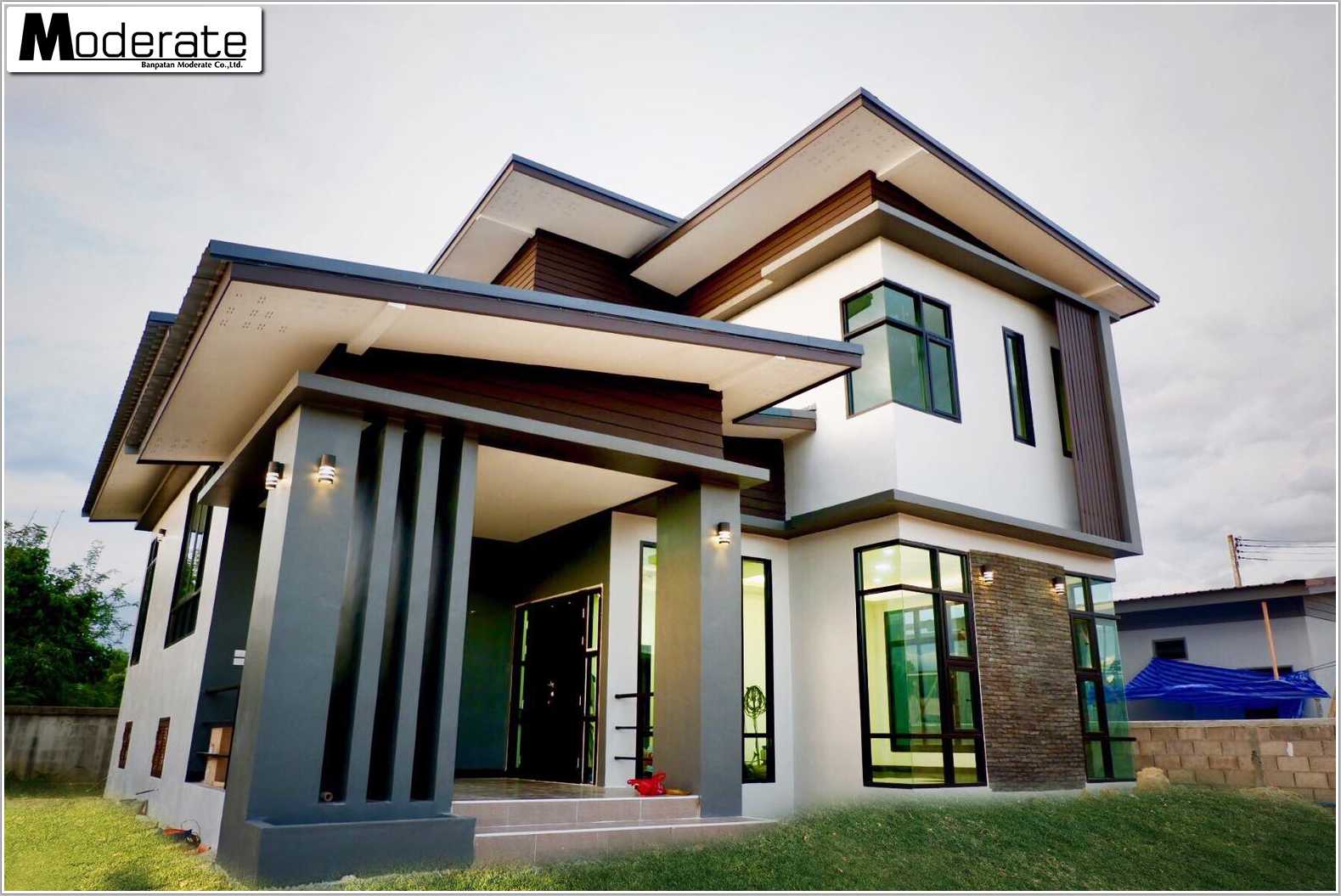 ก่อสร้างเสร็จไป... - แบบบ้านโมเดิร์น Modern-บ้านป่าตาลโมเดอเรท
