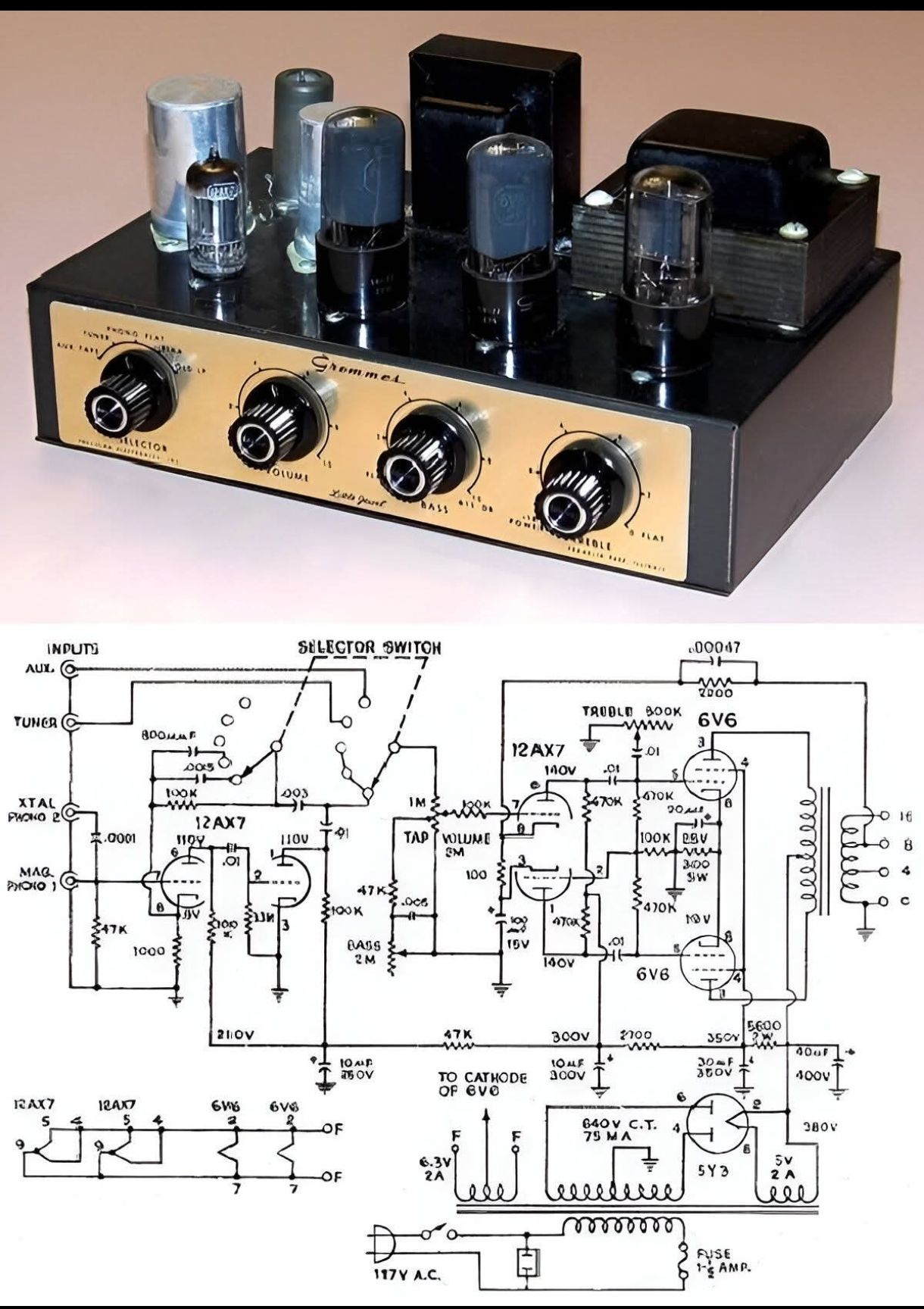 Electronic circuit, project & design | Vacuum tube amplifier named ...