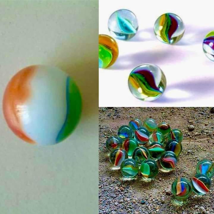 Coffret De 18 Billes Bleues En Verre – Mélange De Billes, Calots, Mini-billes Et Boulard – Jeu De Récré Intemporel