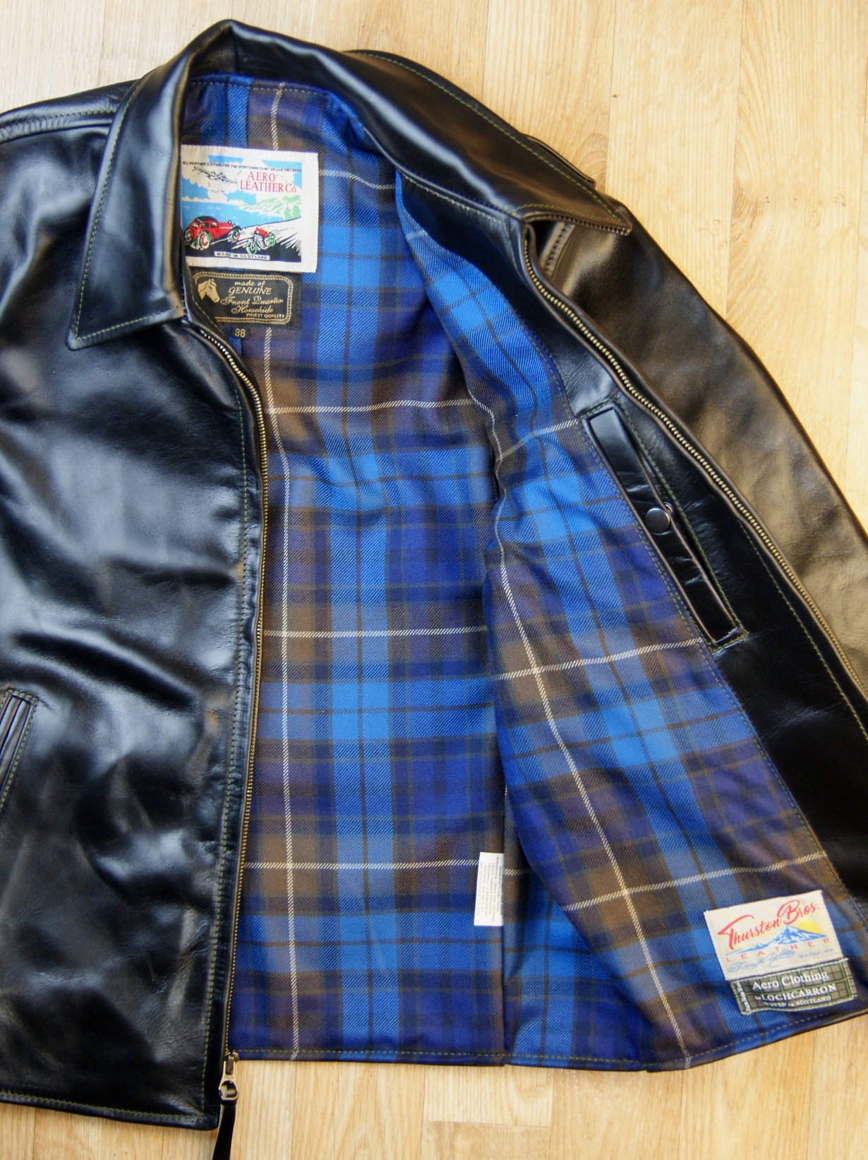 Veste En Cuir Aero Leather Premier Half-belt Taille 42 - Occasion Très Bon état, Marron