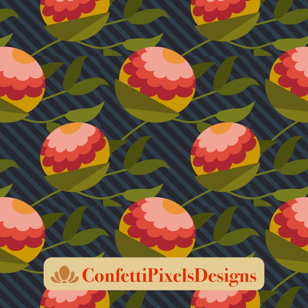 Confetti - This Pattern Tile was experimenting with florals in ellipse ...