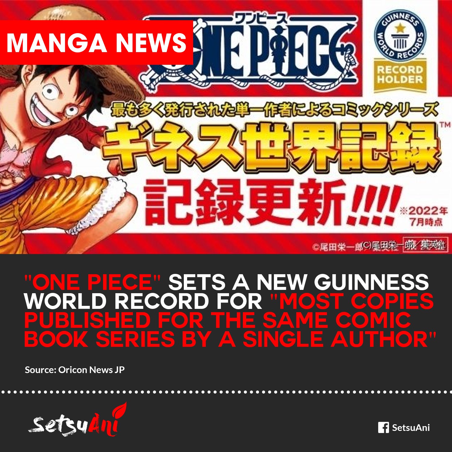 Setsu-Ani - Manga News: "One Piece" sets a new Guinness... | Facebook
