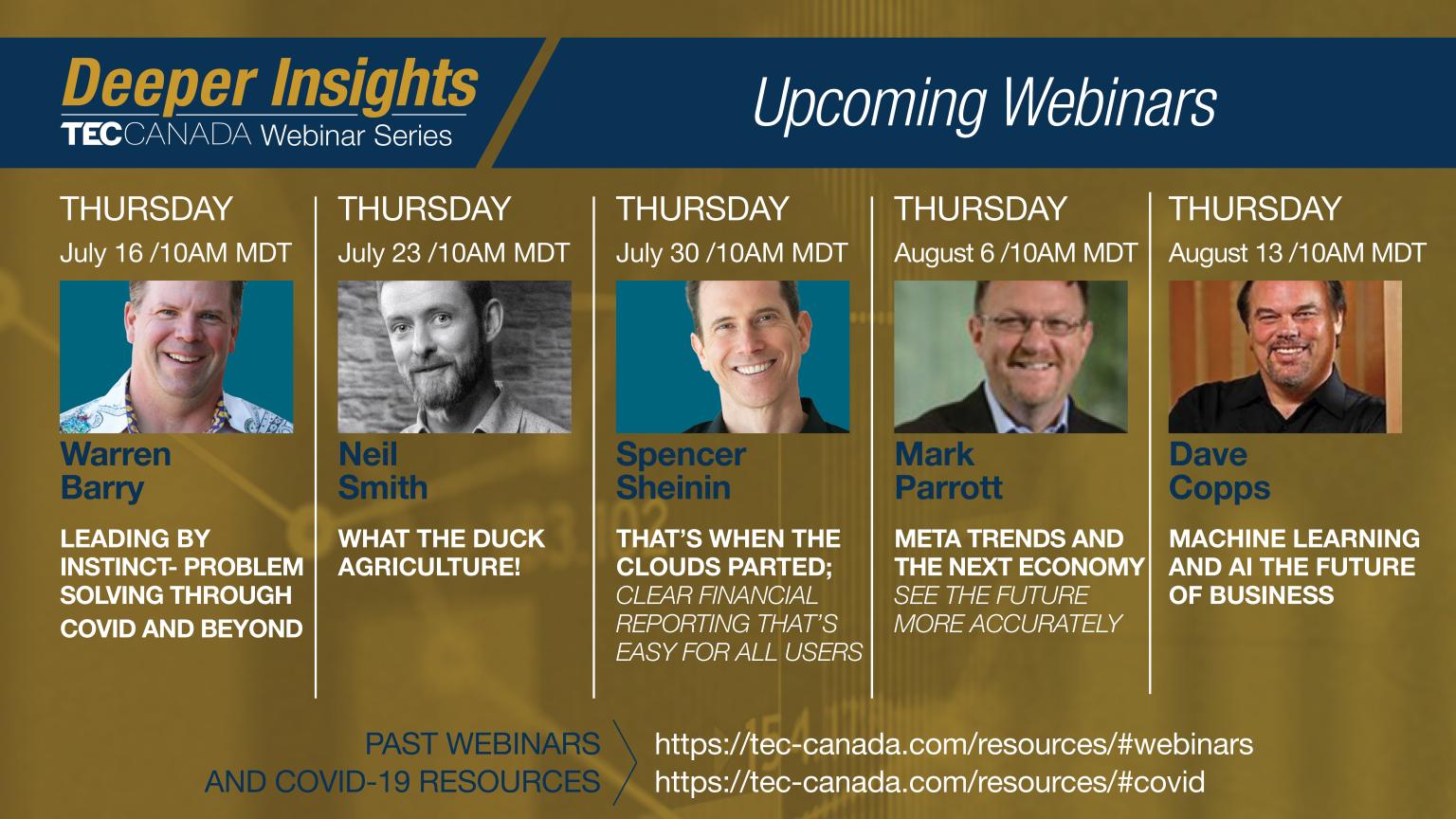 TEC Canada - The TEC Canada Deeper Insights webinar series...