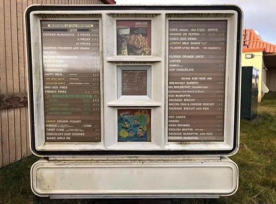 This McDonald's drive-thru menu board frozen in time in Adak