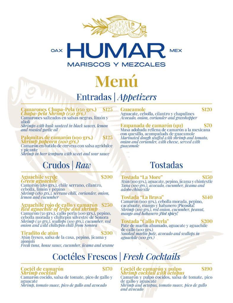Humar - Nuestro menú ☀️🌊🌴 Recuerda que tenemos servicio a... | Facebook