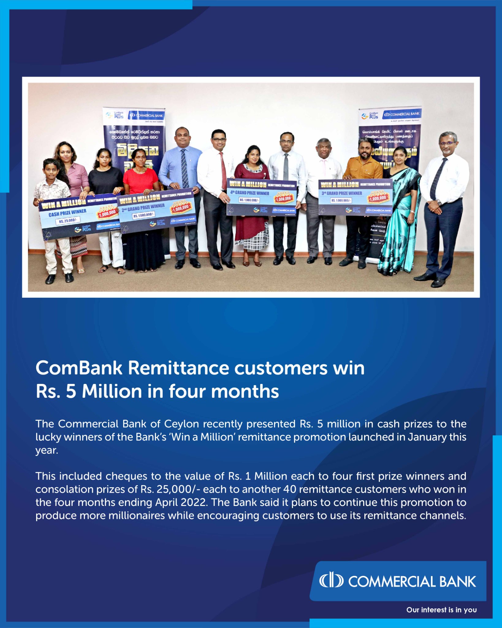 The four grand prize... - Commercial Bank of Ceylon PLC