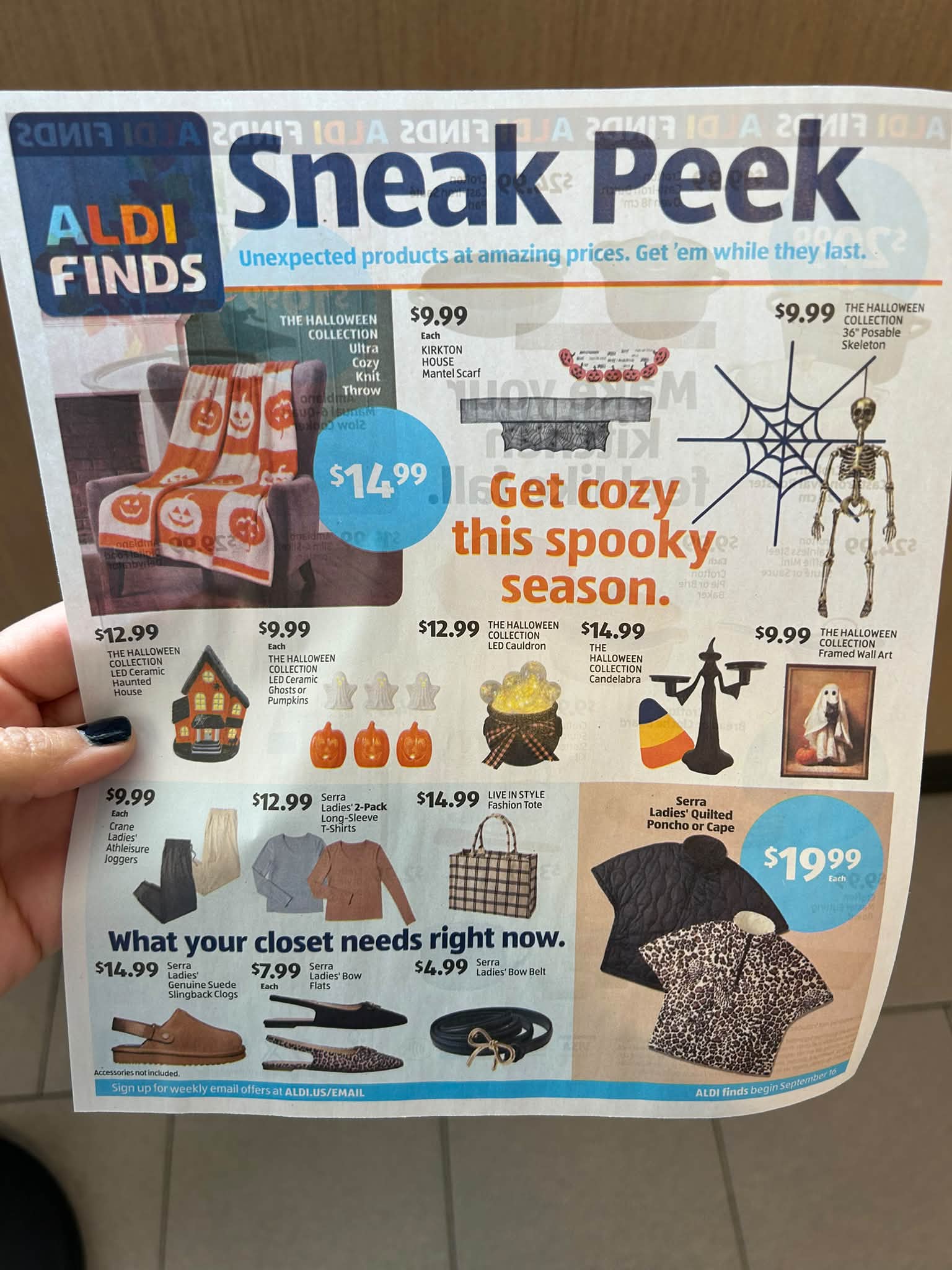 Aldi sneak peek for 9/16 ad with new Halloween collection