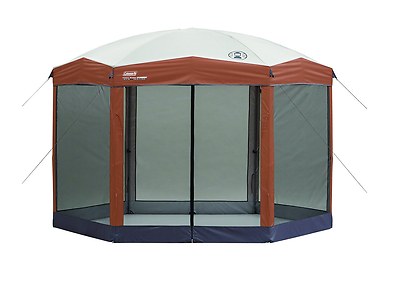 Coleman screen canopy joint tarp II setup complete