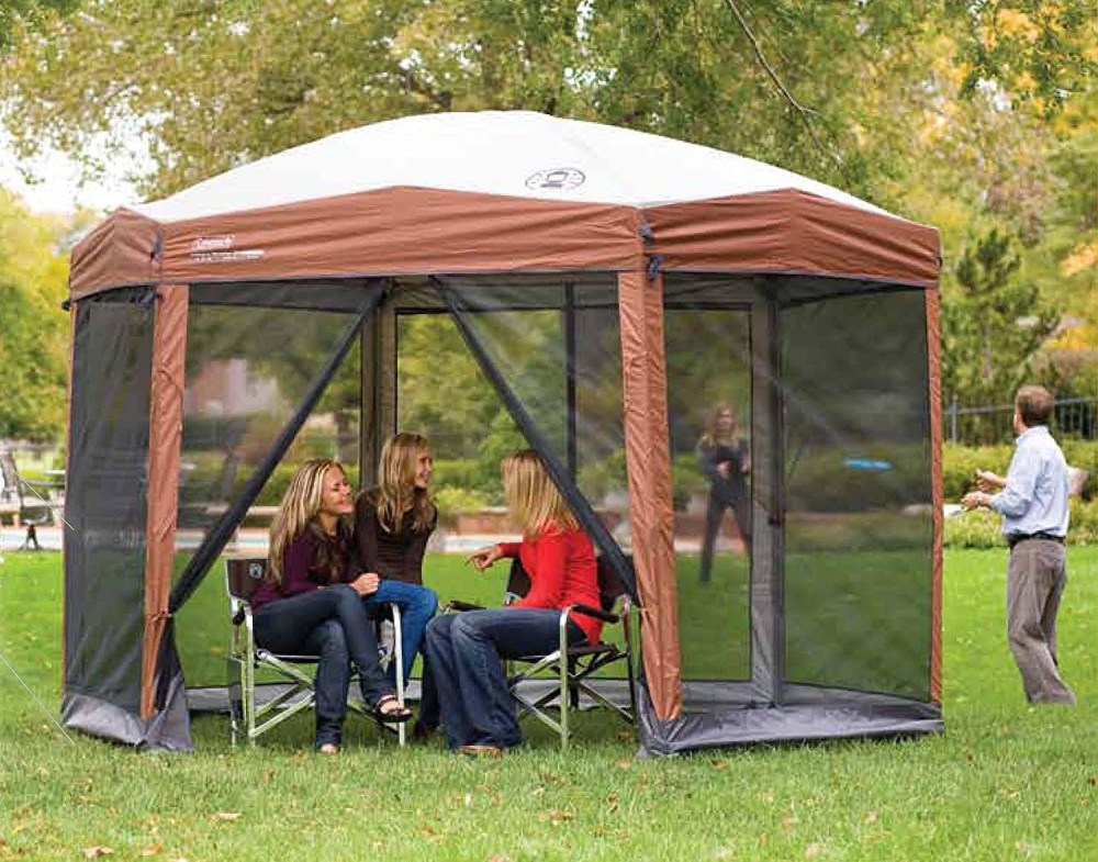 Coleman screen canopy joint tarp II setup complete