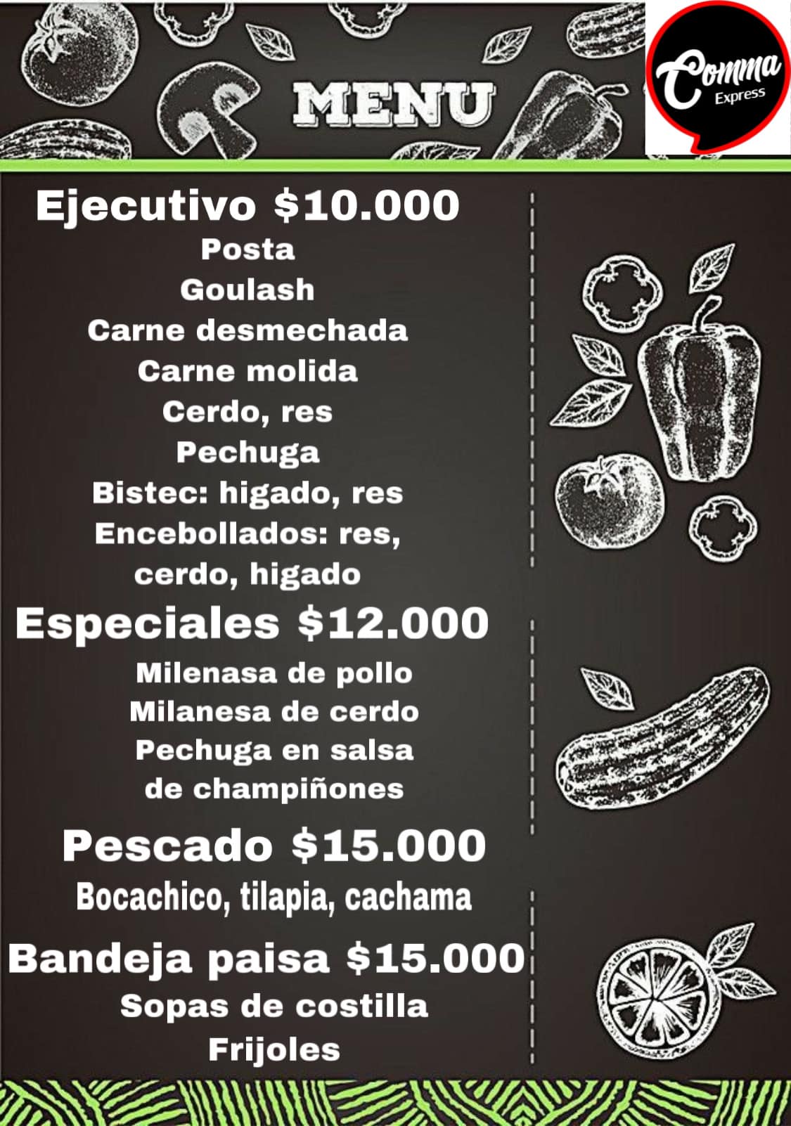 Comma Express - Disfruta de nuestro Variado menú....