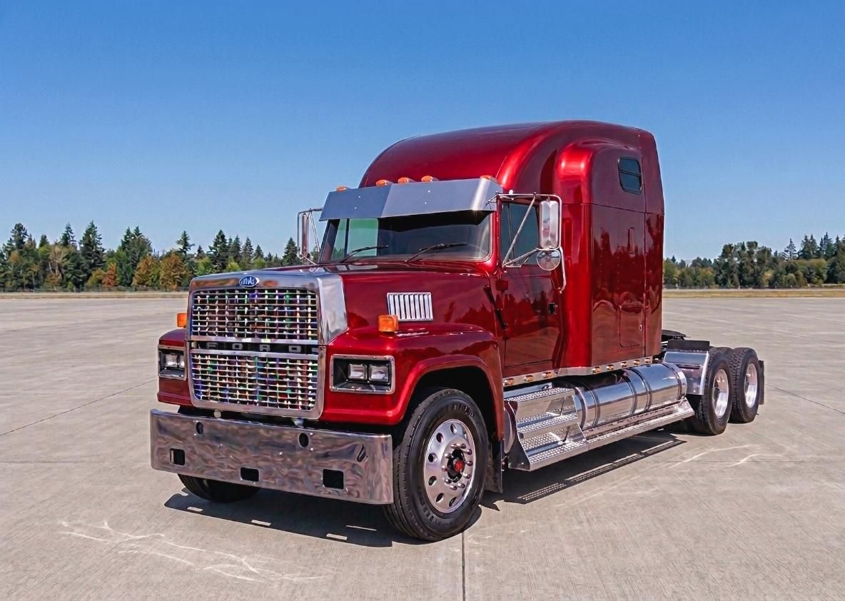 Saliendo con cargamento de Coca-Cola en el poderoso Ford LTL 9000