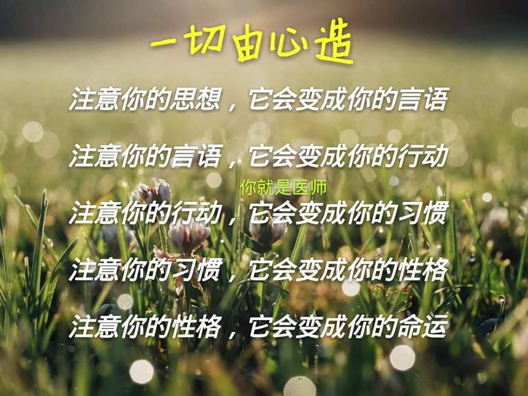 生活健康soeasy 你就是医师一切由心造注意你的思想 它会变成你的言语注意你的言语 它会变成你的行动 Facebook