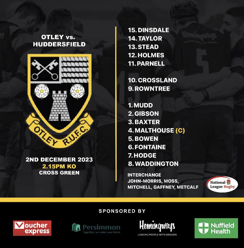 Otley RUFC - OTLEY vs. HUDDERSFIELD 🏉 We welcome... | Facebook