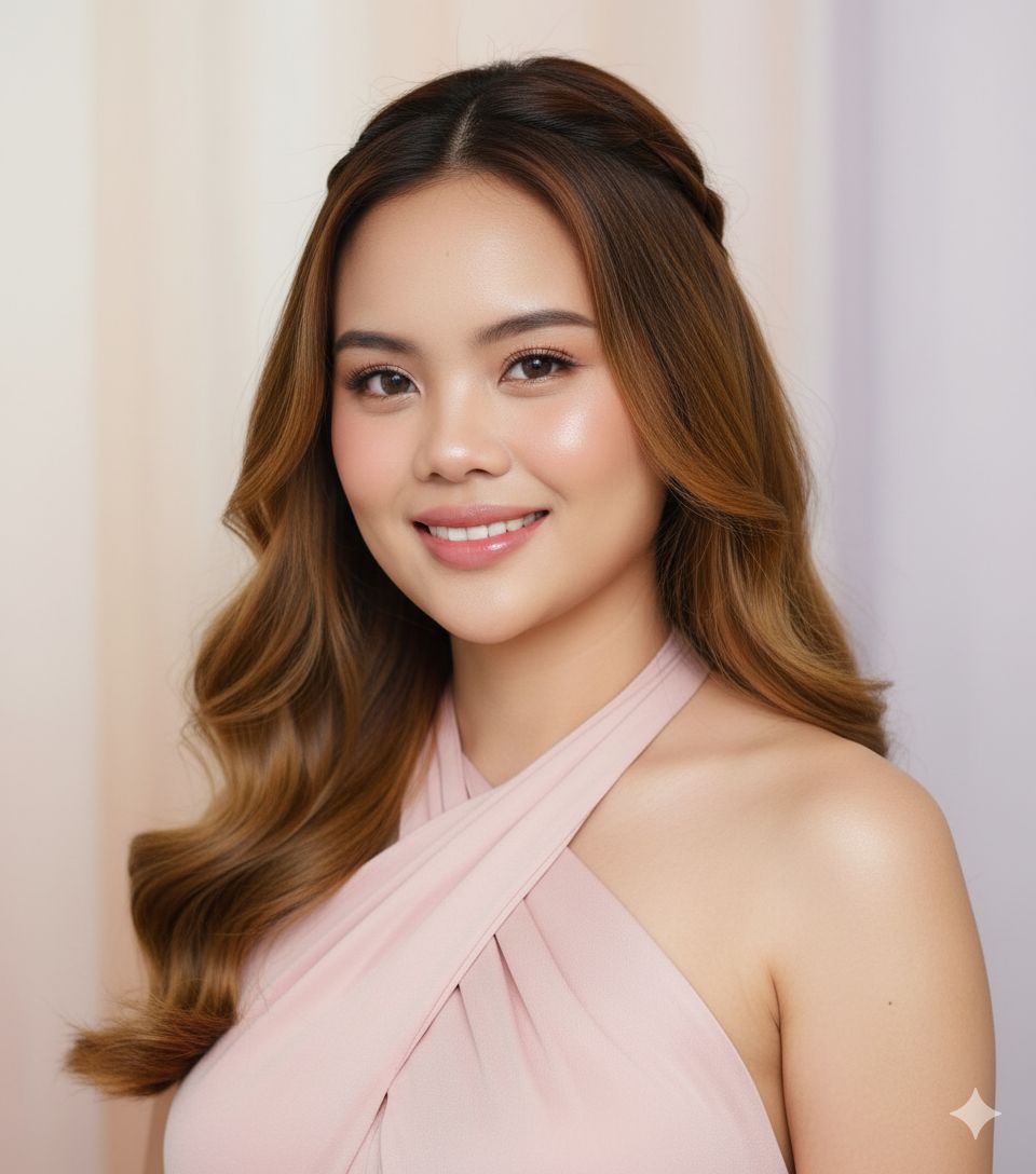 brown hair pink dress Create portrait of woman with golden and size_XXS Pretty Coral Dress - Rental Length:4 Days a perfect addition to