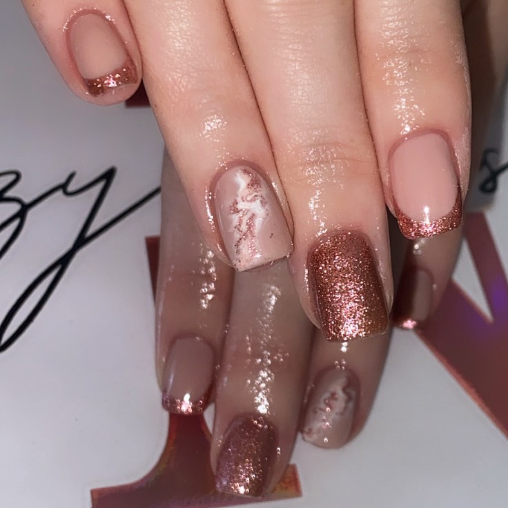 What nail polish matches a rose gold wedding dress?