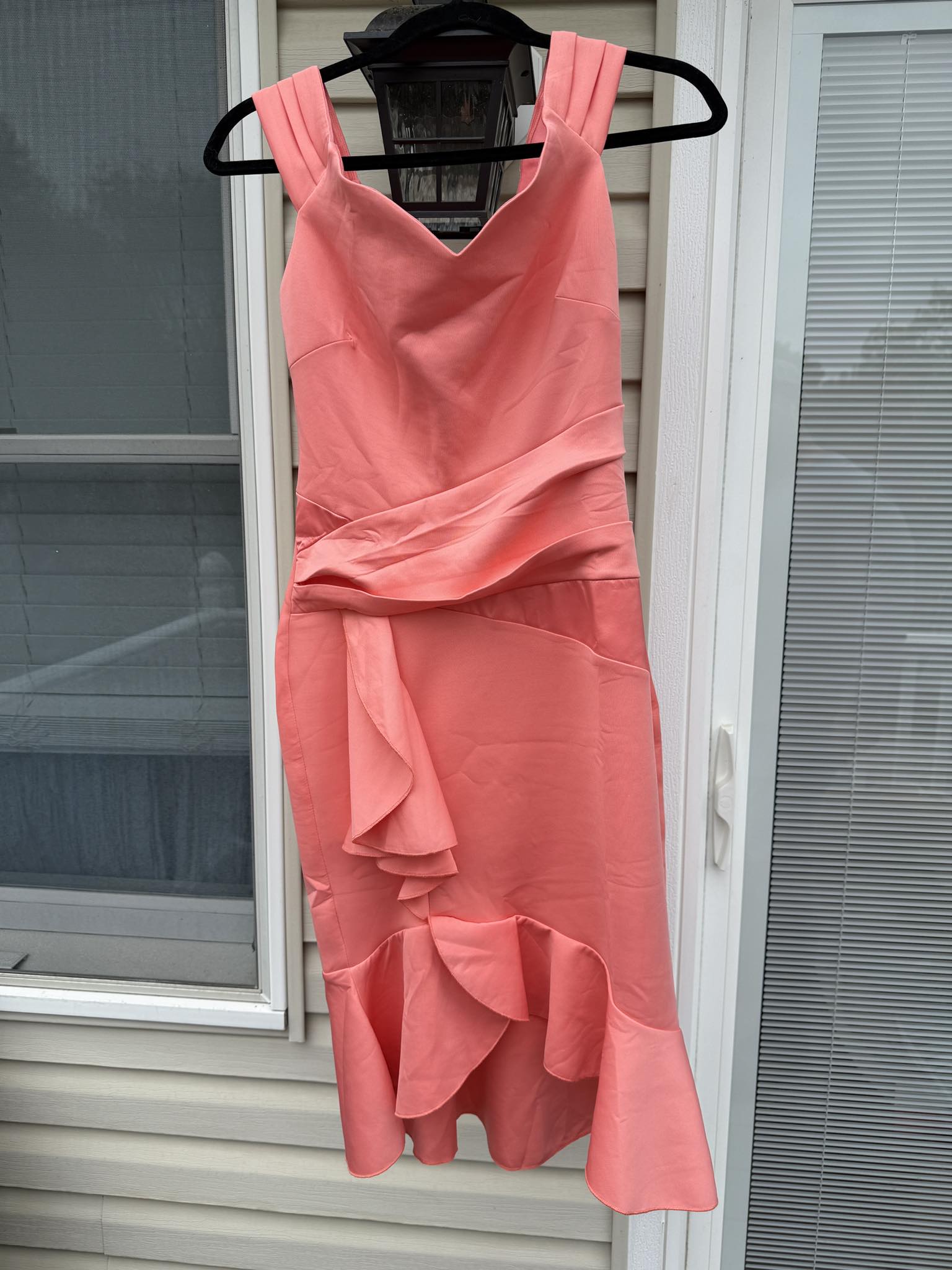 open lace back dress Maneater Wiggle Dress in Rose Pink Polka Dot