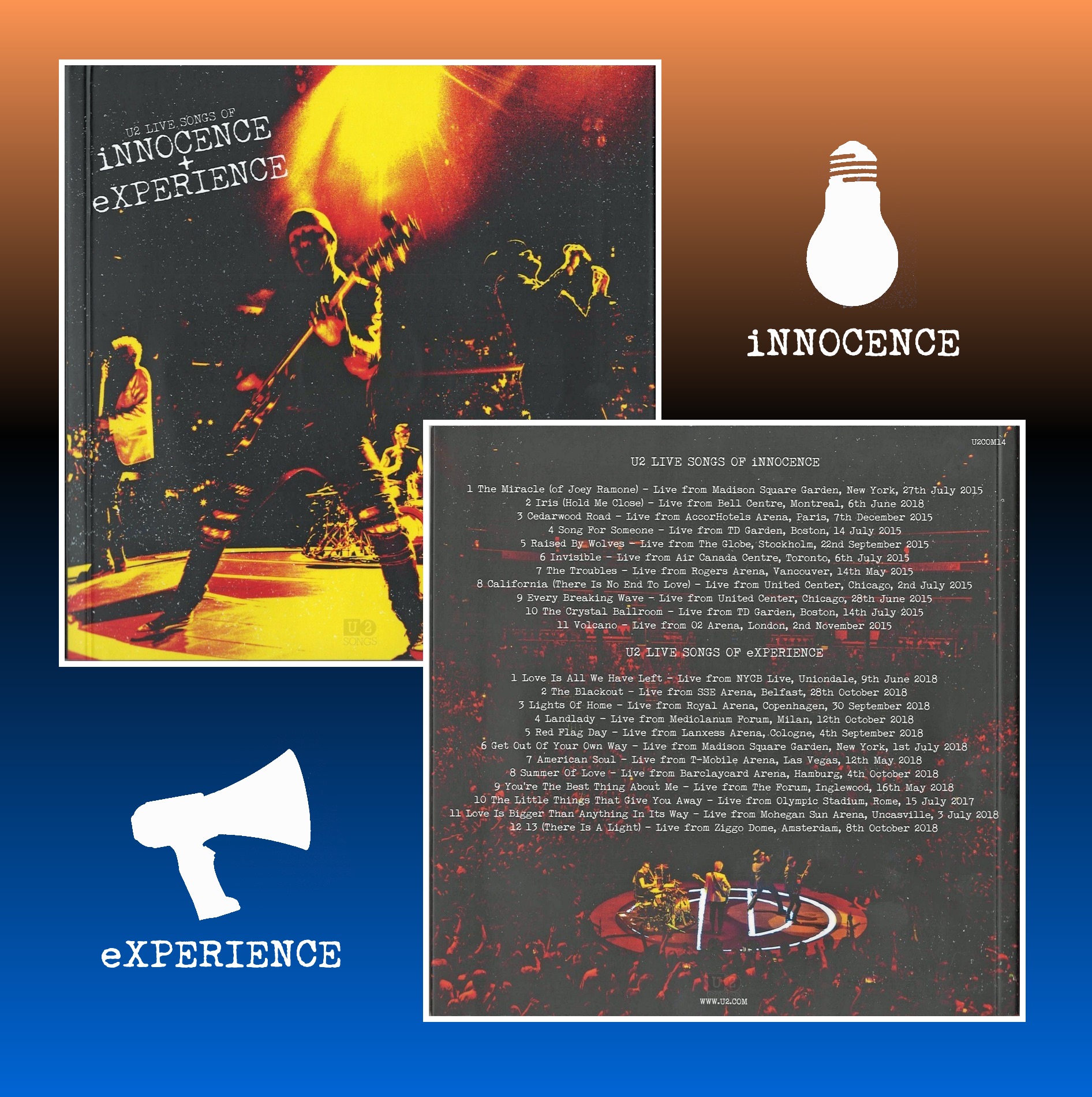 Revealed! The cover artwork for 'U2 Live Songs of iNNOCENCE +