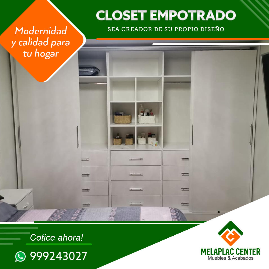 Melaplac Center - Closet empotrado de 2 cuerpos puertas... | Facebook