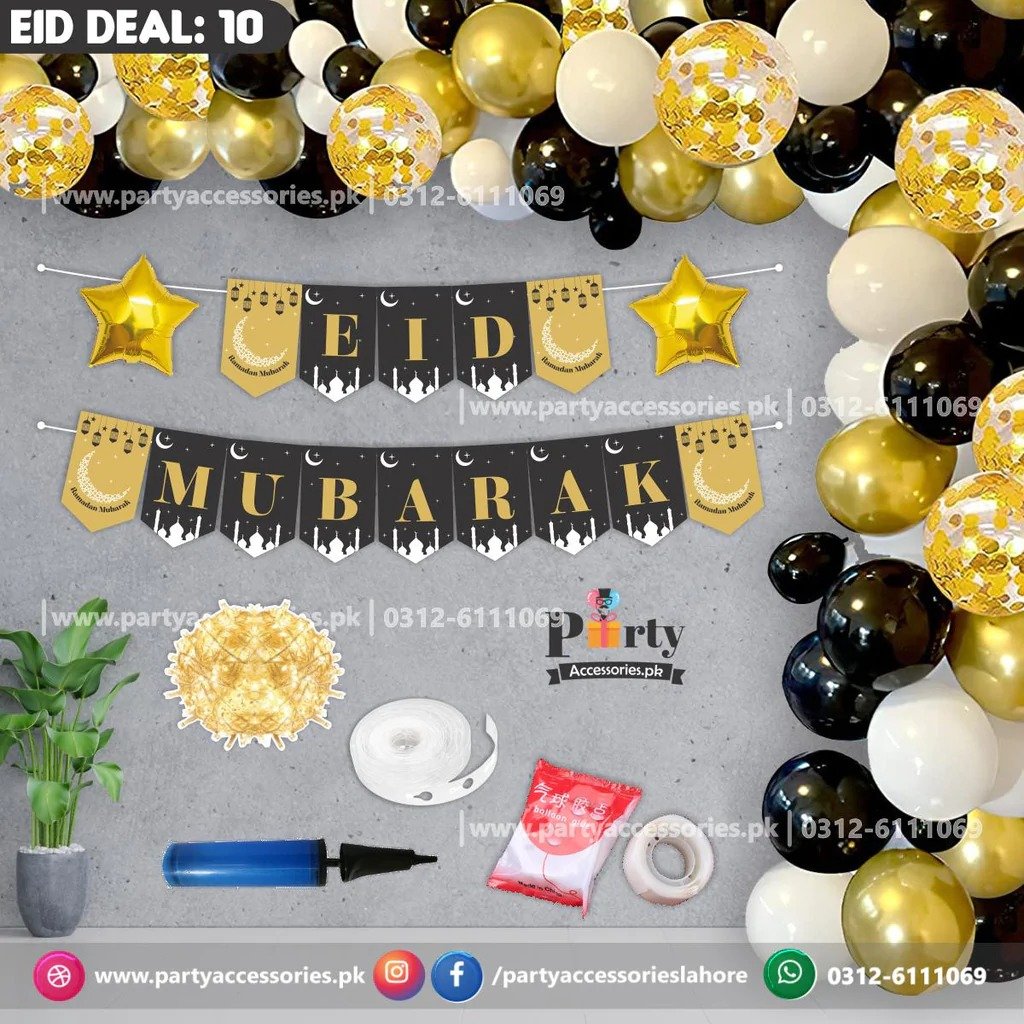 Eid Mubarak Backdrop Wall balloon... - Pakistan Props Factory