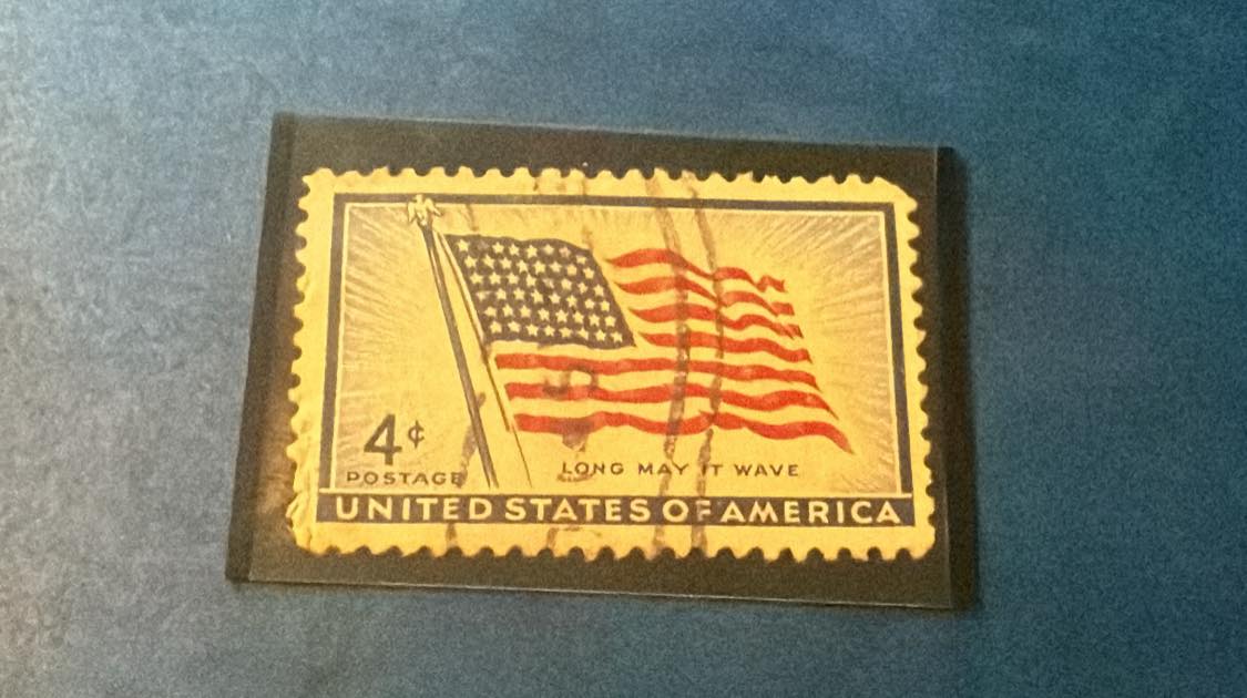 1957 US Old Glory 4-cent stamp with 48-star flag