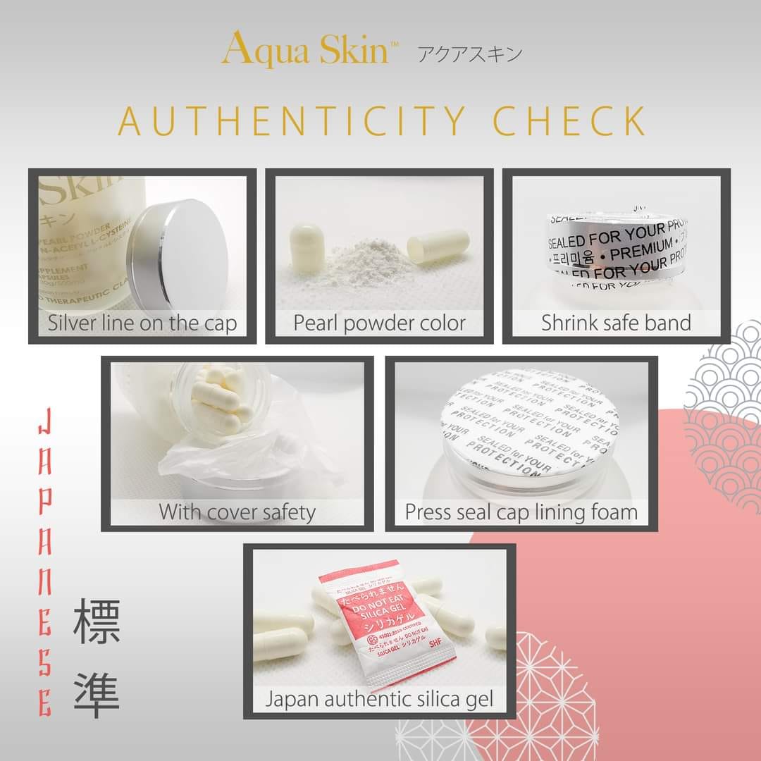 Poshka - The Authenticity check of our Aqua Skin gluta caps! Buy authentic JAPAN MADE 100% PURE GLUTATHIONE. NOW AVAILABLE!