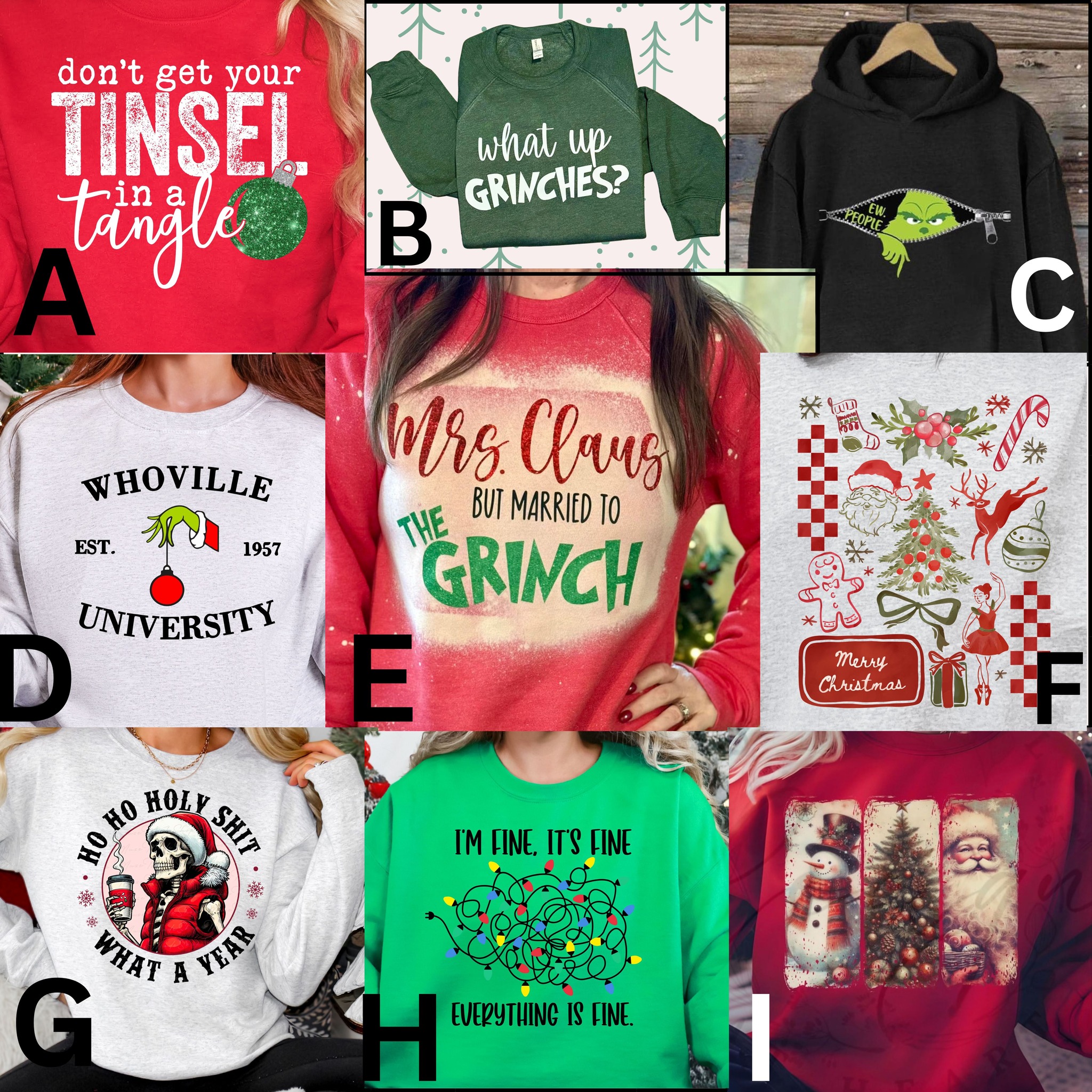 Christmas apparel options available