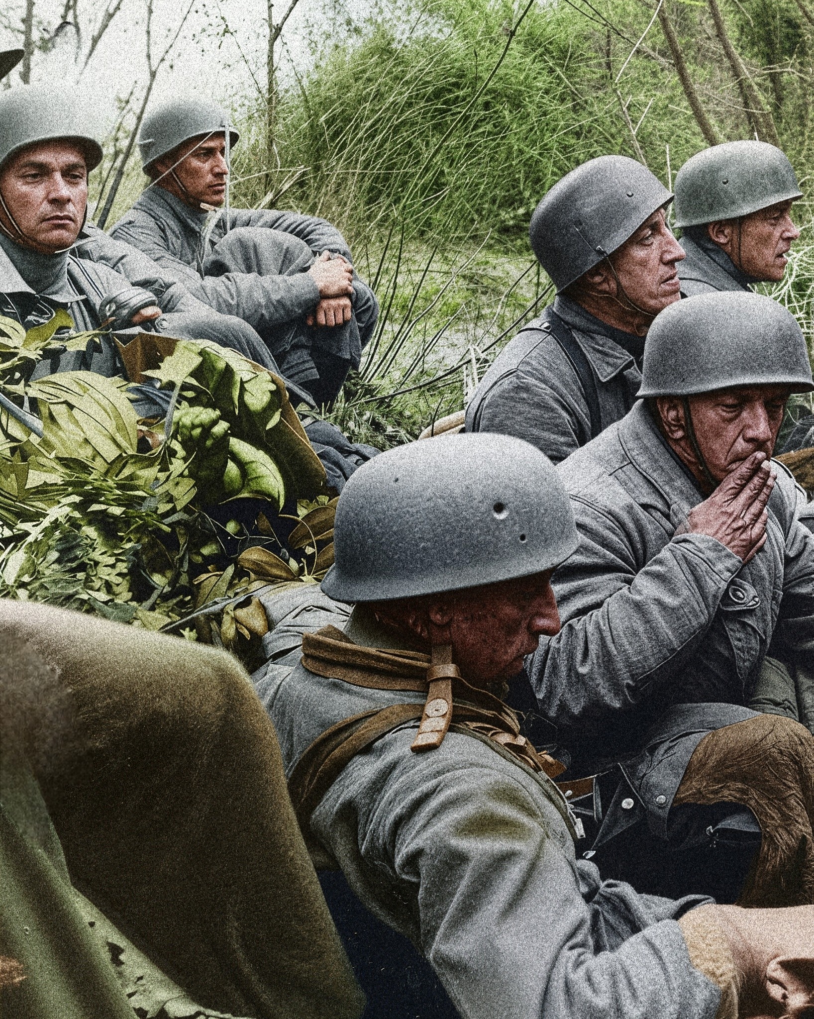 CH Inam - This photograph captures a group of soldiers resting in a ...