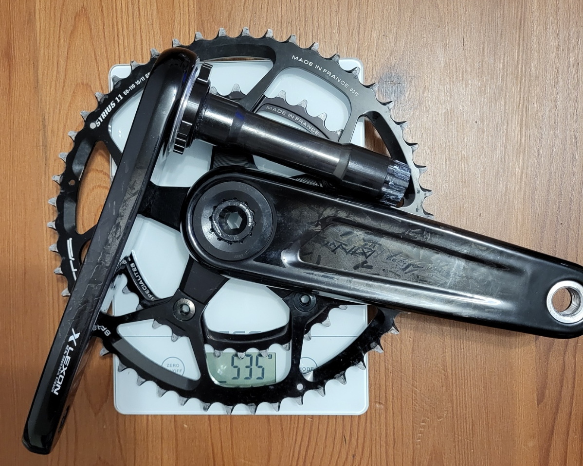 Lexon 165mm crankset with 24mm Ti spindle and Specialites TA