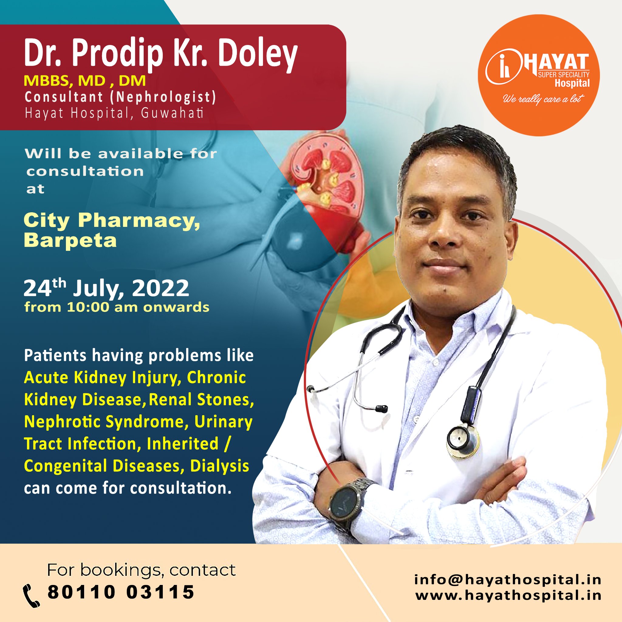 Hayat Super Speciality Hospital - Dr. Prodip Doley, Nephrologist will ...