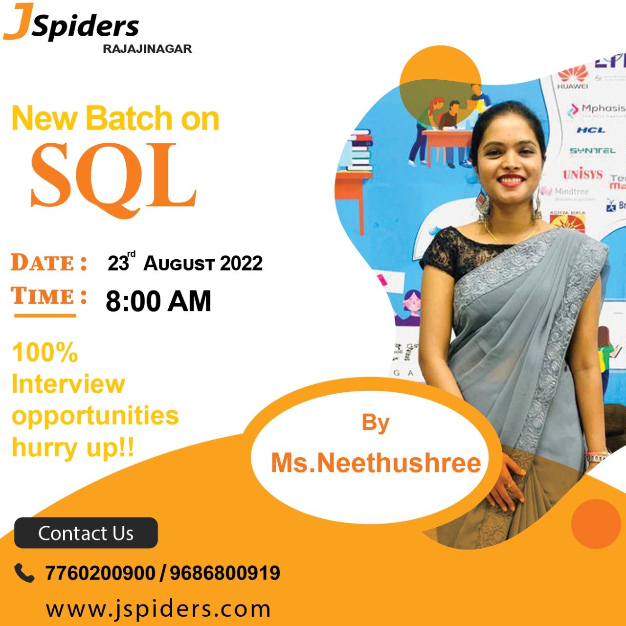 NEW BATCH ON SQL starts from 23rd... - JSpiders Rajajinagar | Facebook