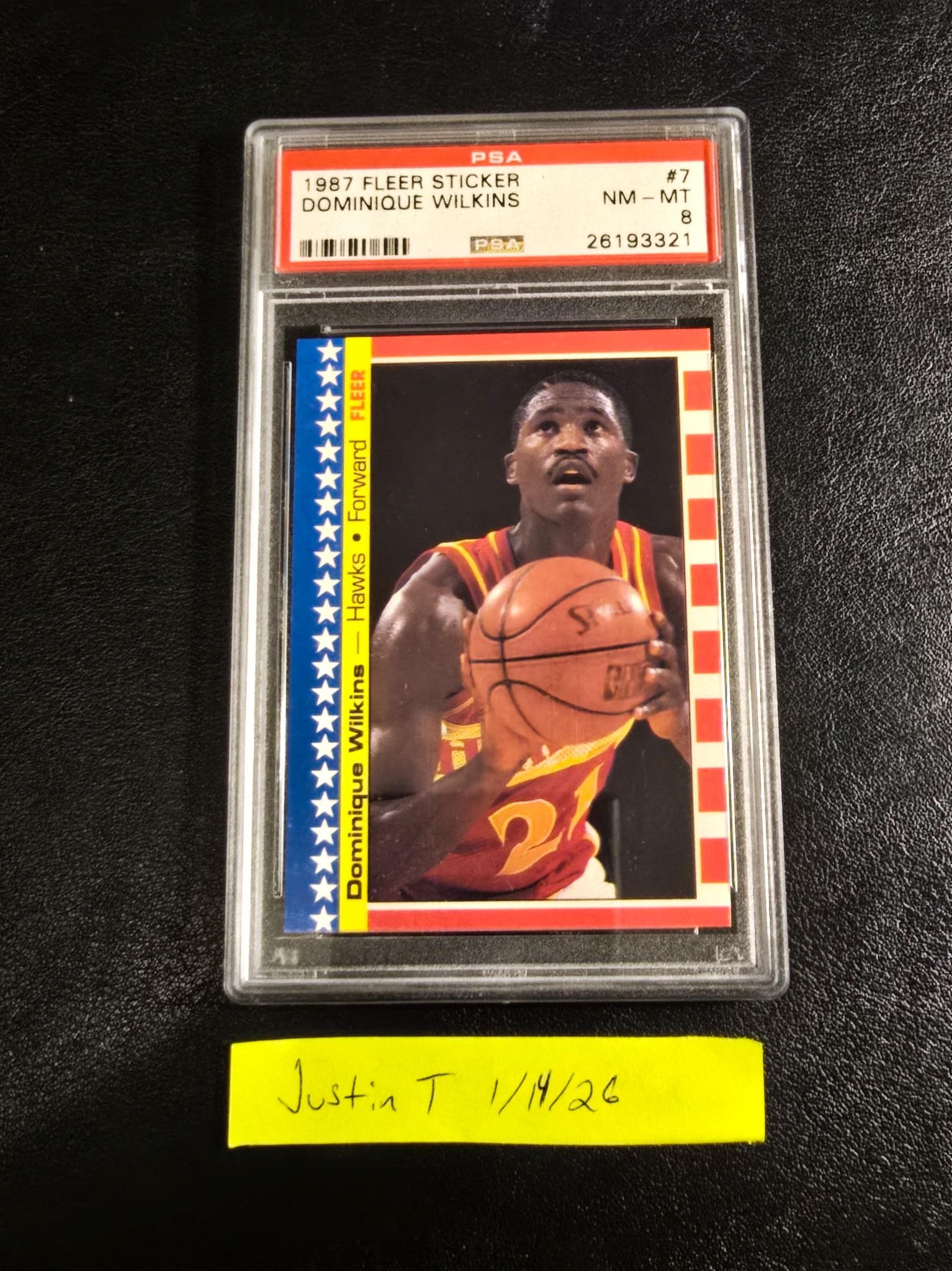1987 fleer psa 8 atlanta hawks sticker for sale