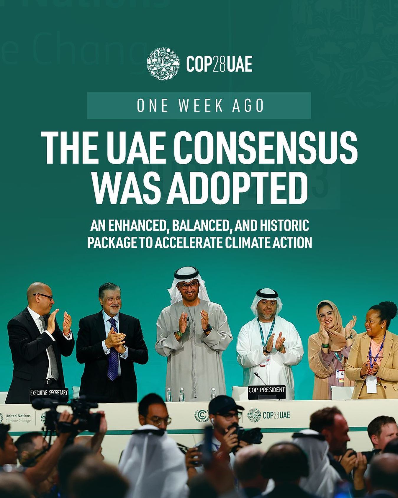 COP28 UAE - One week ago, 198 Parties united to adopt The...