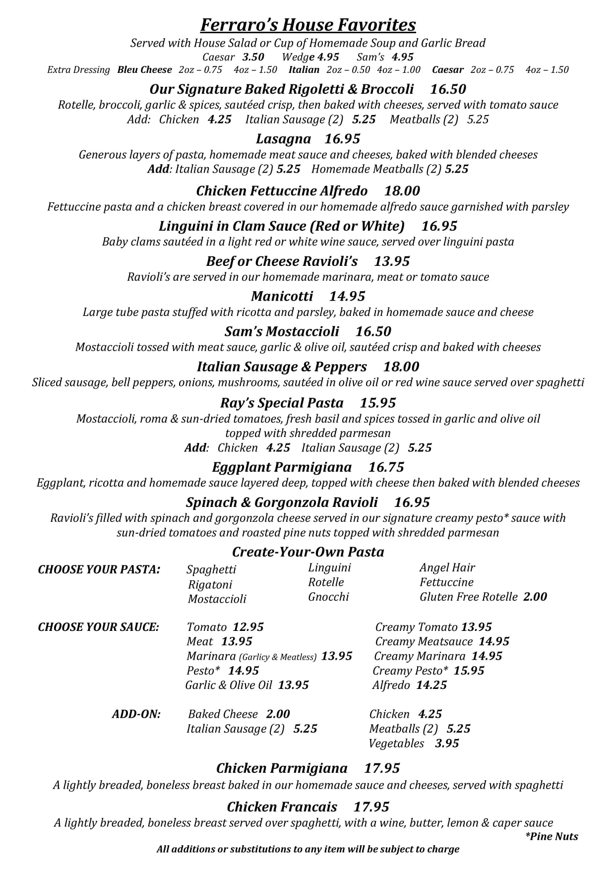 Ferraro's Italian Restaurant | Ventura CA