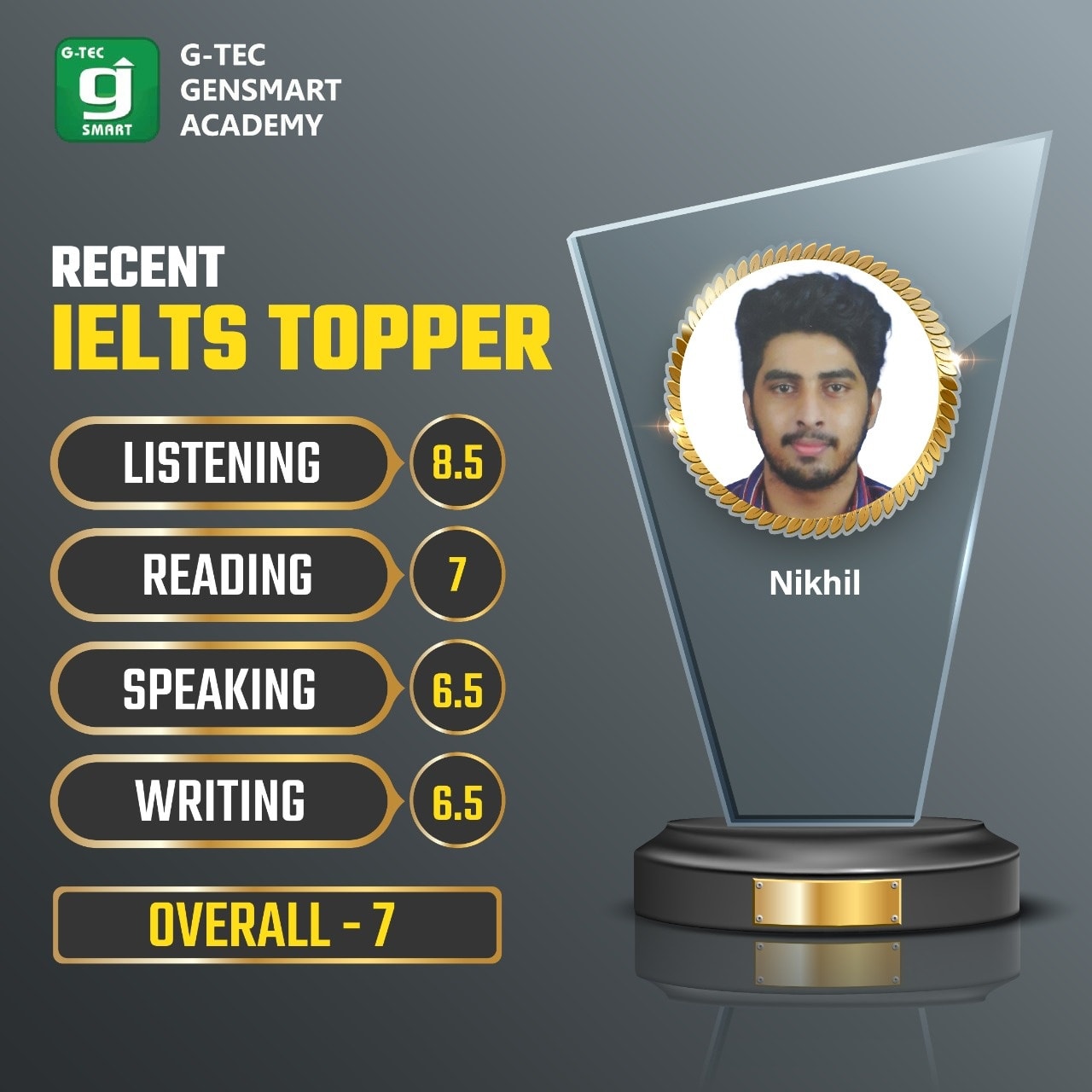 G-TEC GenSmart - New IELTS Topper...! Congrats Nikhil... | Facebook