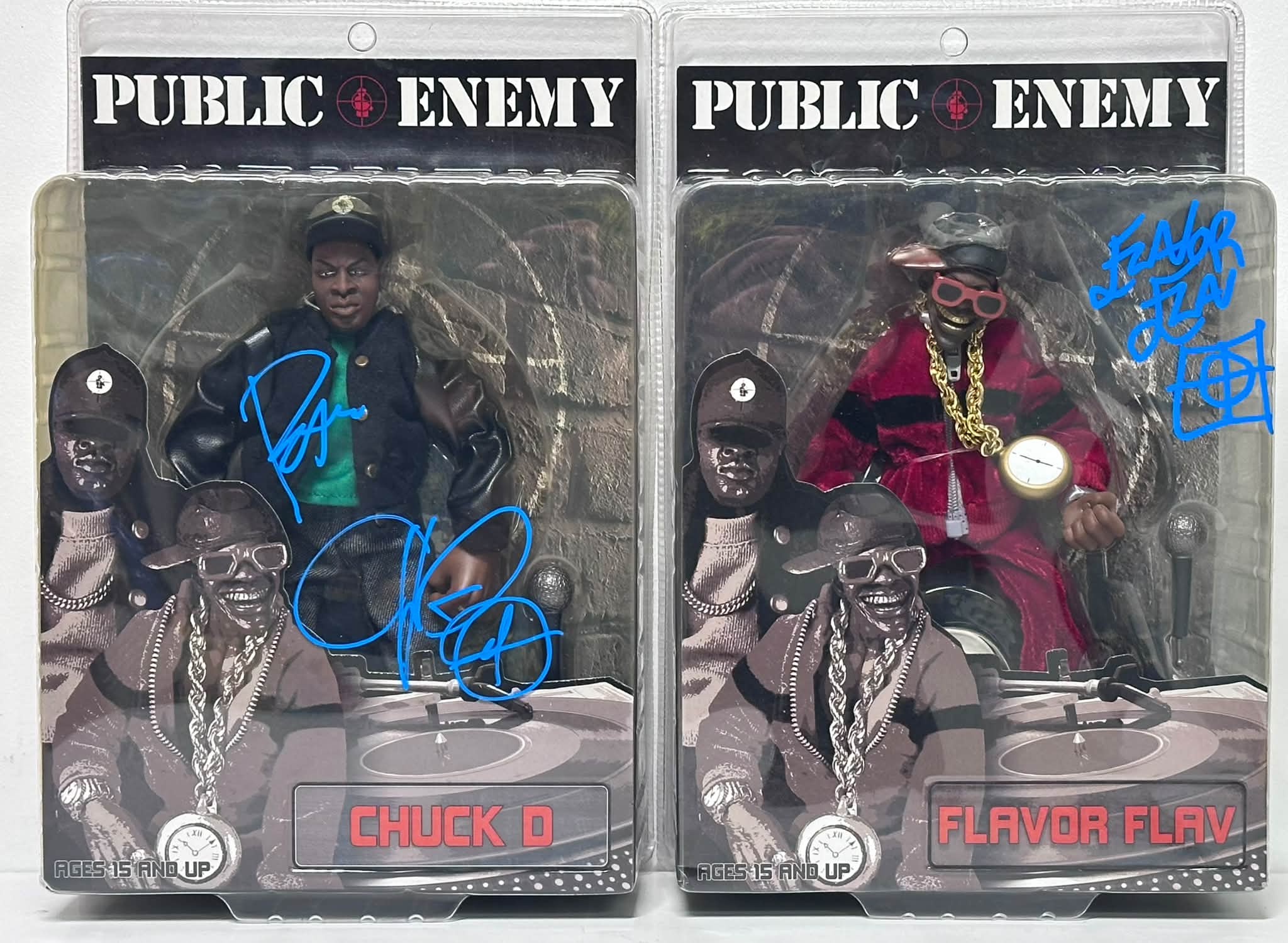 Public Enemy Signed Vintage Mezco Toys Figure Set by Chuck D and