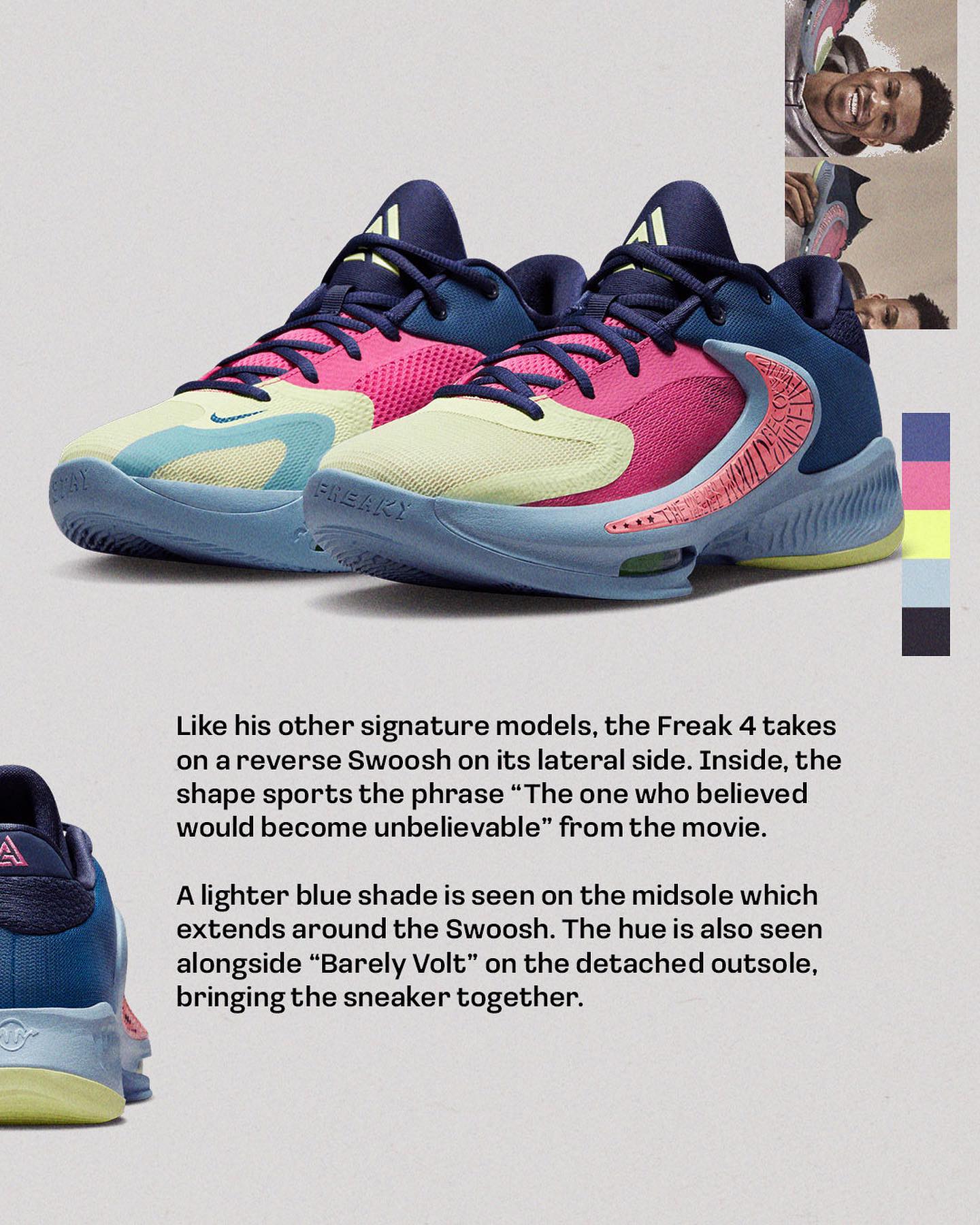 NIKE ZOOM FREAK 4 'DK MARINA BLUE/BARELY VOLT-PINK GAZE' Available