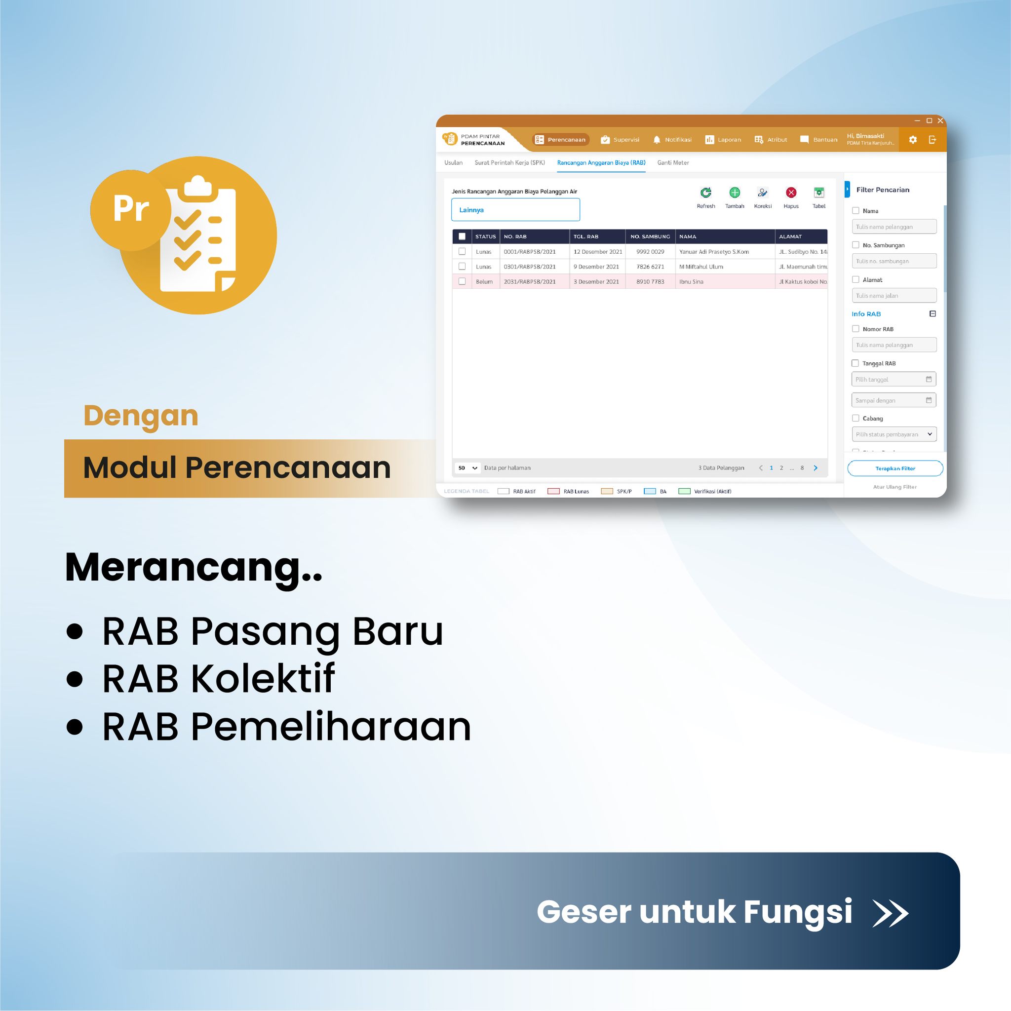 PDAM Pintar - Perancangan RAB dengan Modul PDAM Pintar!... | Facebook