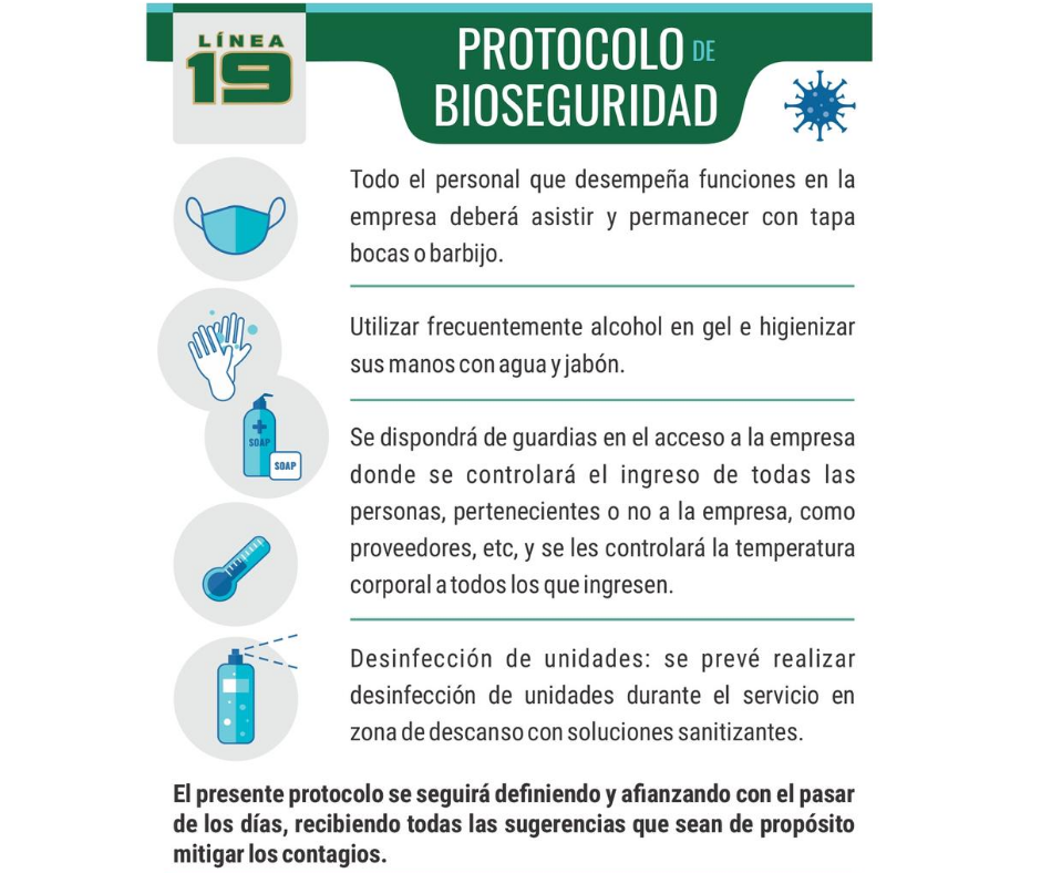 ⭕️ Protocolo de... - Línea 19 - B y V Transportes S.R.L.