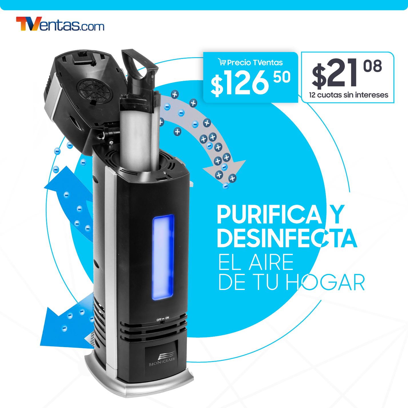 Generador De Ozono Purificador De Aire Portátil, 5 W, 100 Mg/h, Elimina Olores Y Bacterias, Para Frutas Y Carnes, 20-40 M²