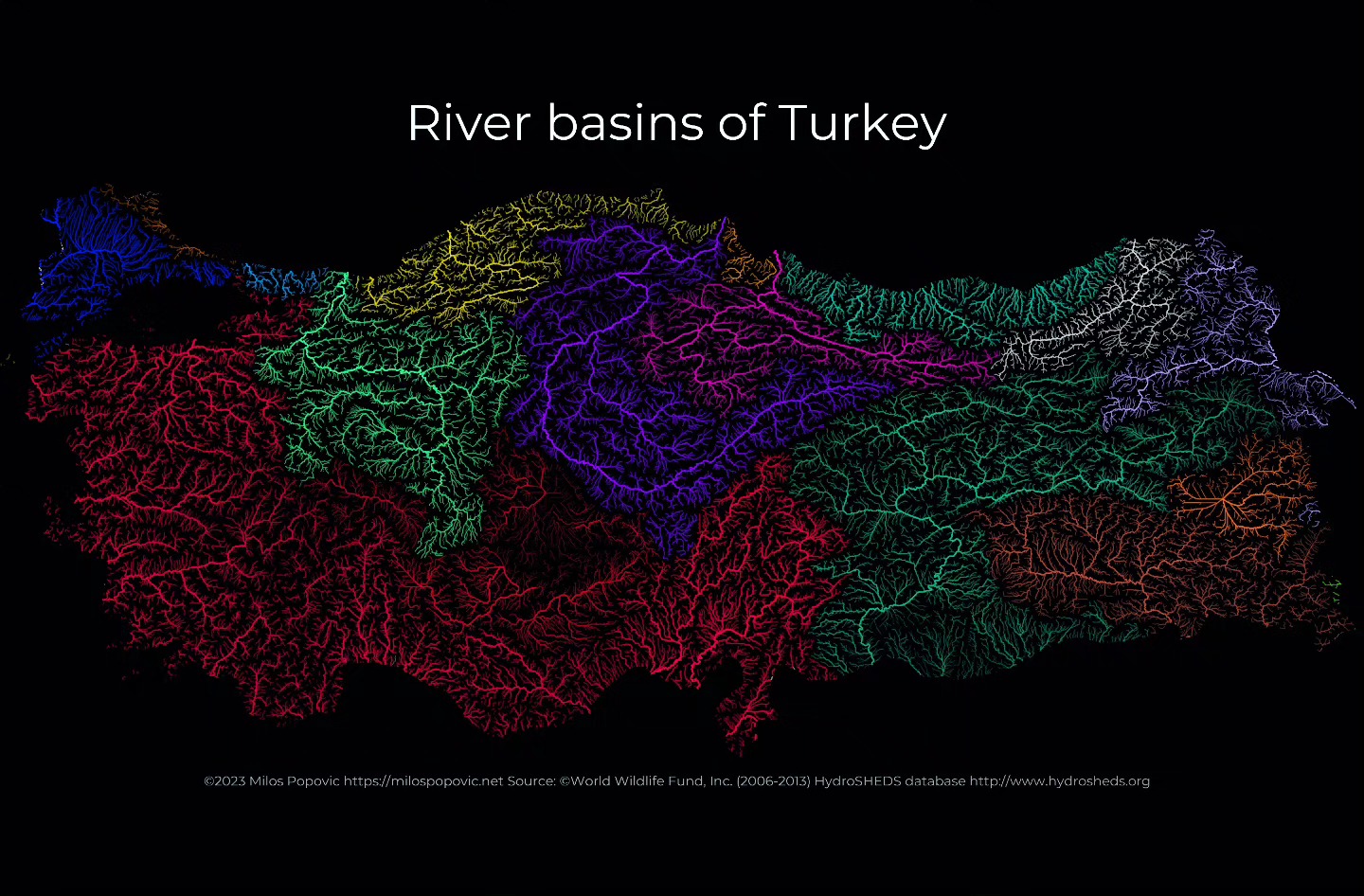 Map Vault - My new map shows the rivers of Turkiye🇹🇷! Each...