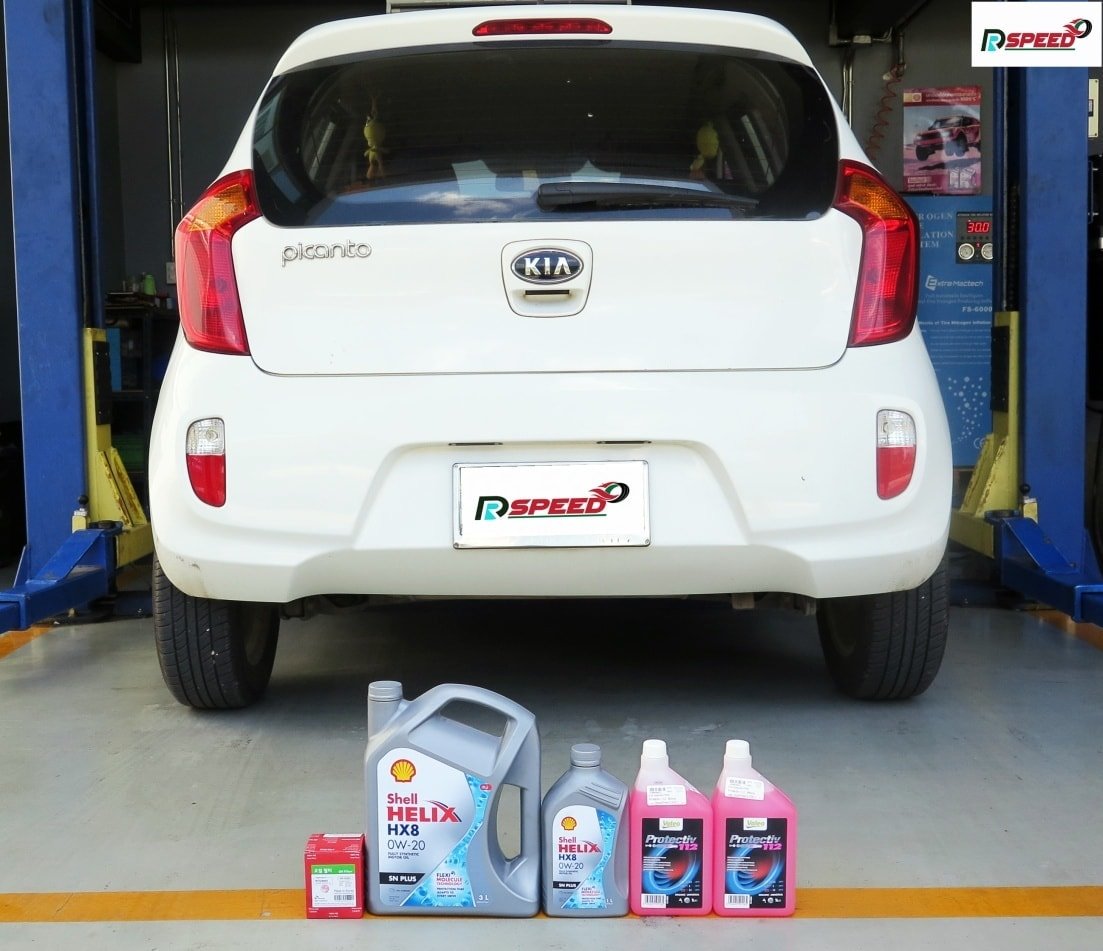 Kia Picanto เกีย พิคันโต้ เปลี่ยนถ่ายน้ำมันเครื่อง สังเคราะห์แท้ Shell ...