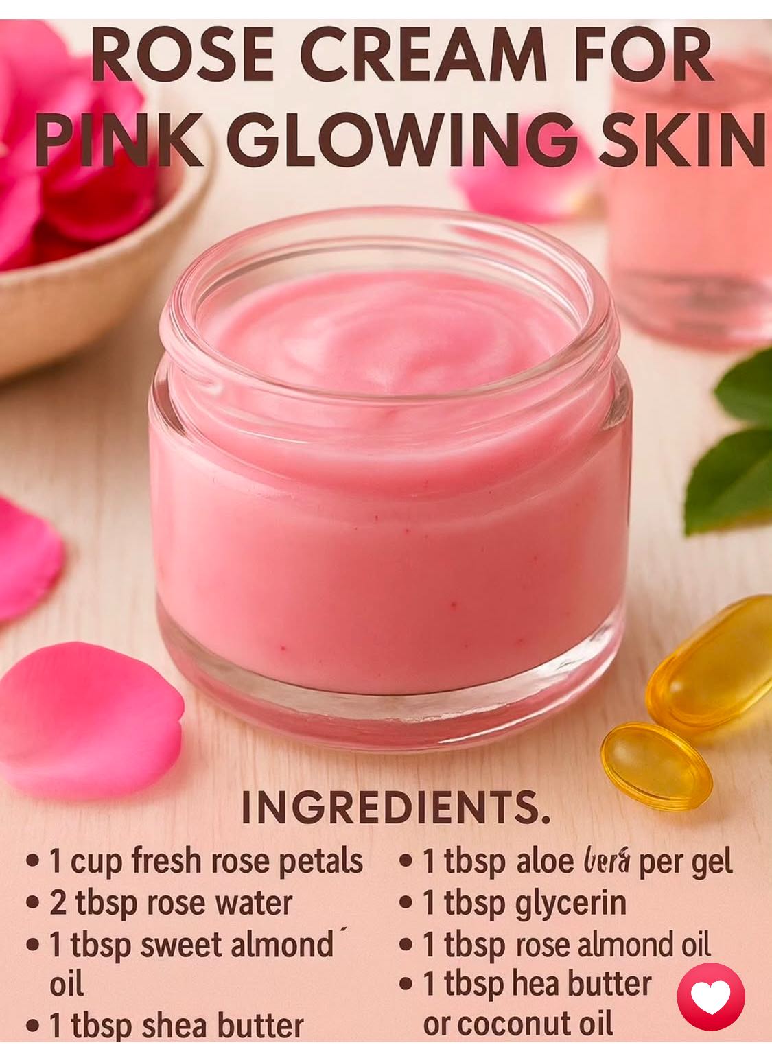 Natural homemade glow booster cream for spotless skin