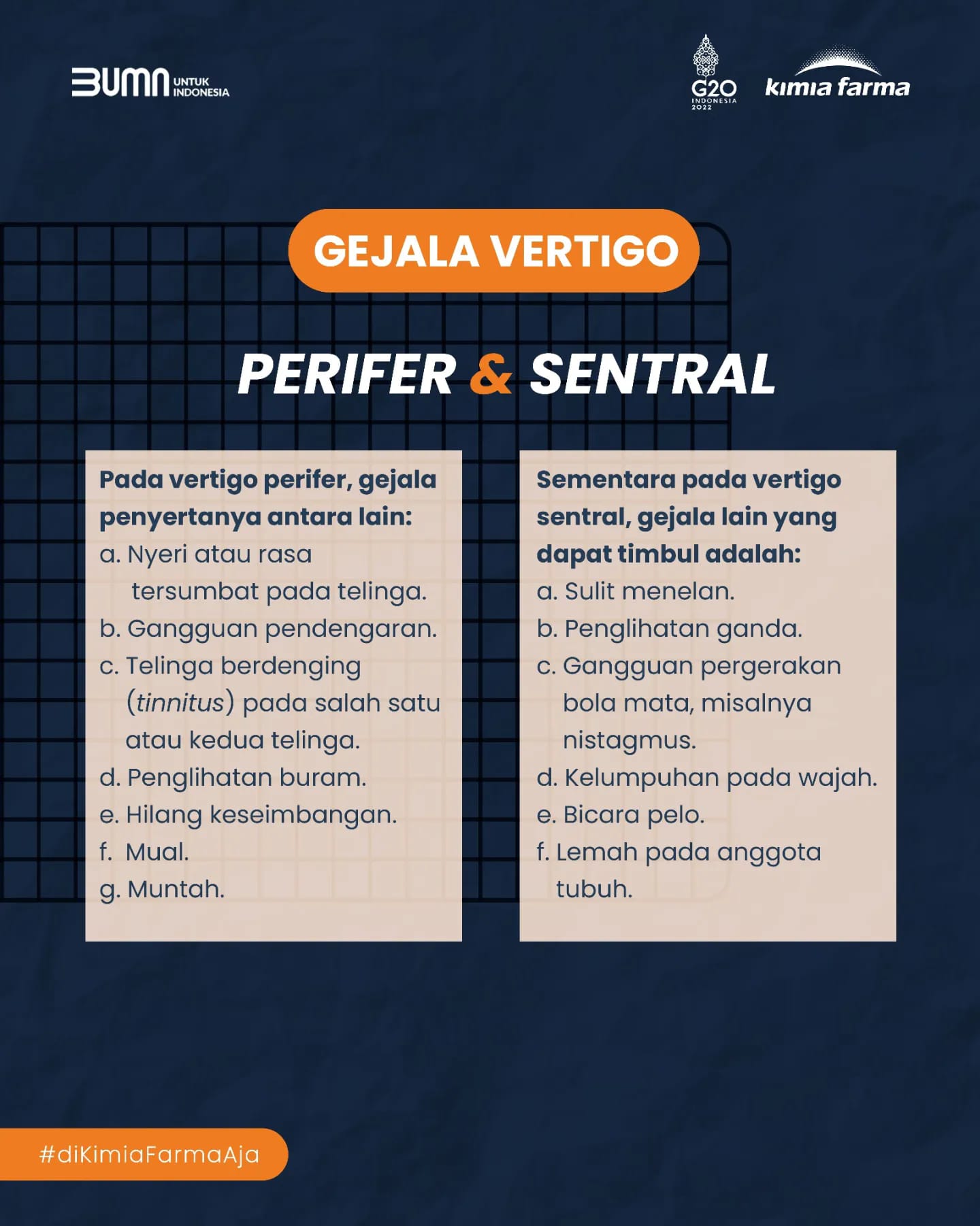 Vertigo memiliki beberapa gejala... - Kimia Farma Care | Facebook