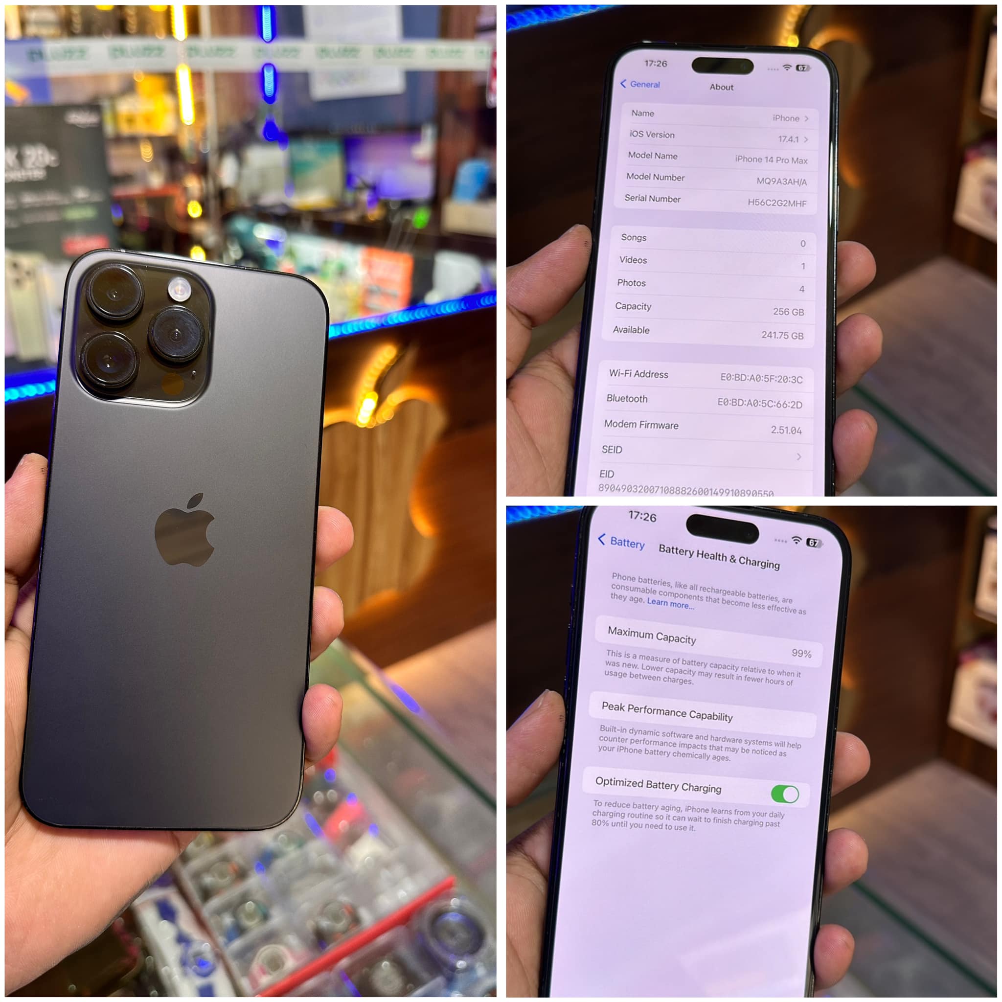 Iphone 14 pro max 256gb genuine set Warranty remaining of 5 months 