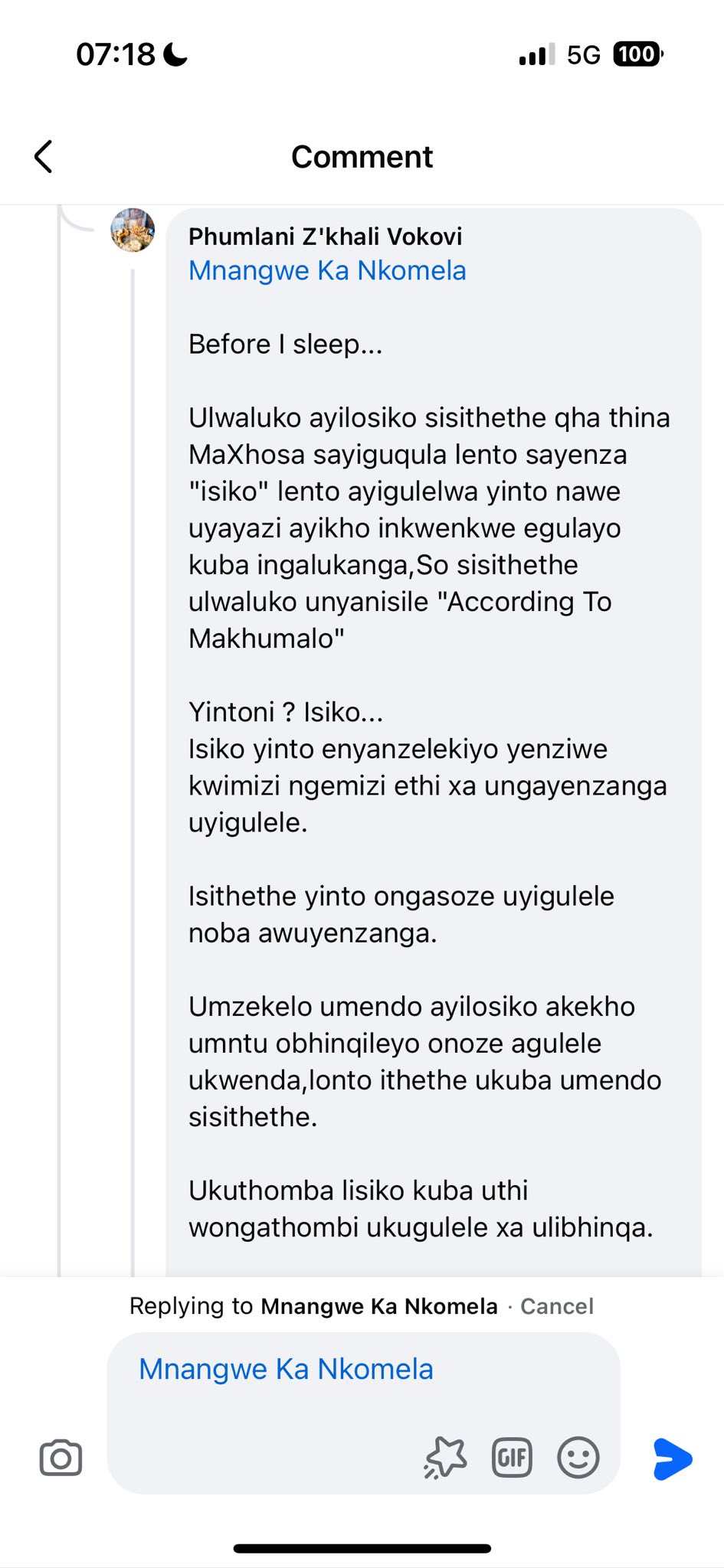 According To Makhumalo added a... - According To Makhumalo