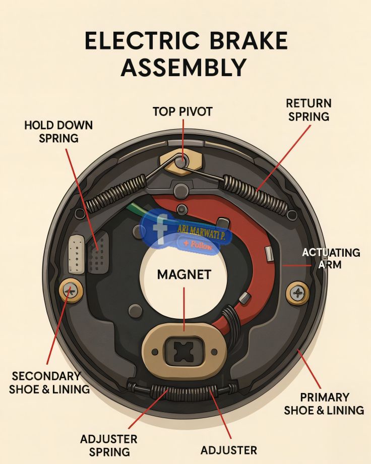 Mécanique automobile | An electric brake assembly diagram showing the ...