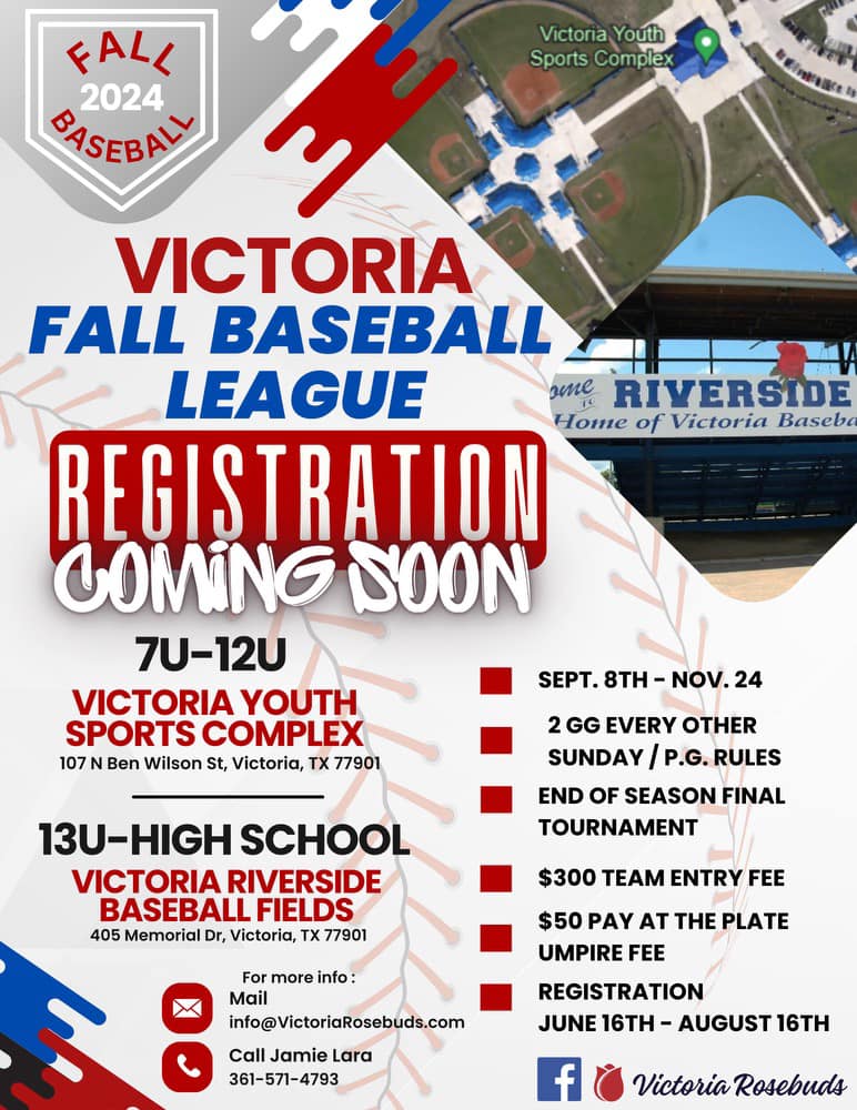 ⚾️ FALL BASEBALL REGISTRATION ⚾️... - Victoria Rosebuds